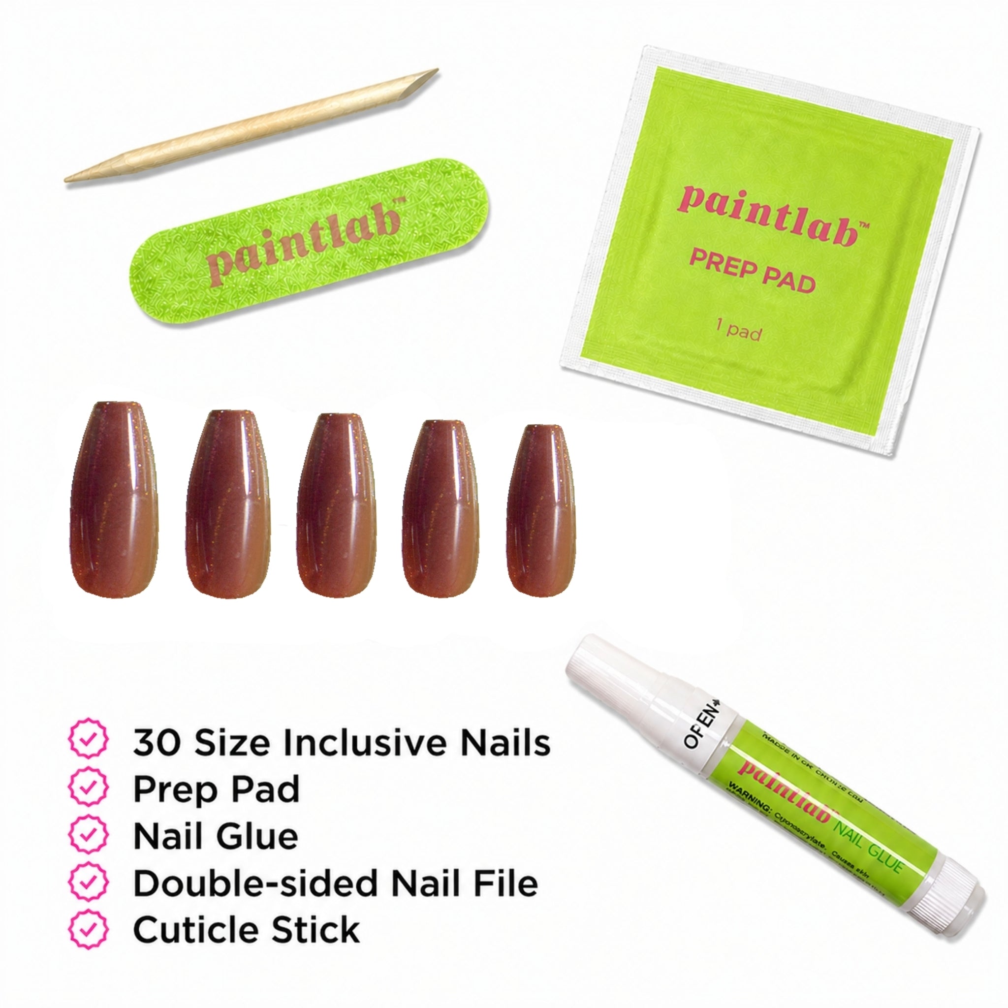 paintlab-chocolate-cat-eye-coffin-sleek-press-on-nails image 4