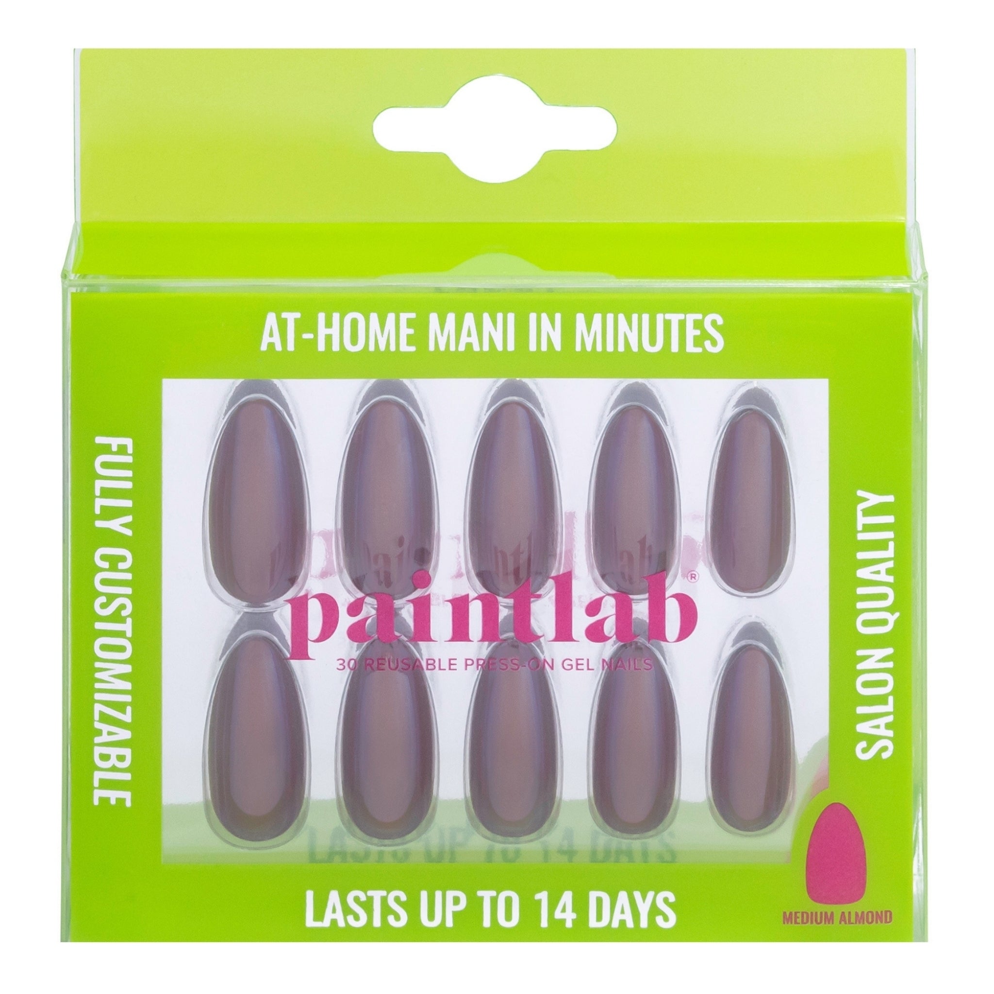 paintlab-chocolate-glaze-almond-press-on-nails-glossy-brown-cat-eye image 1