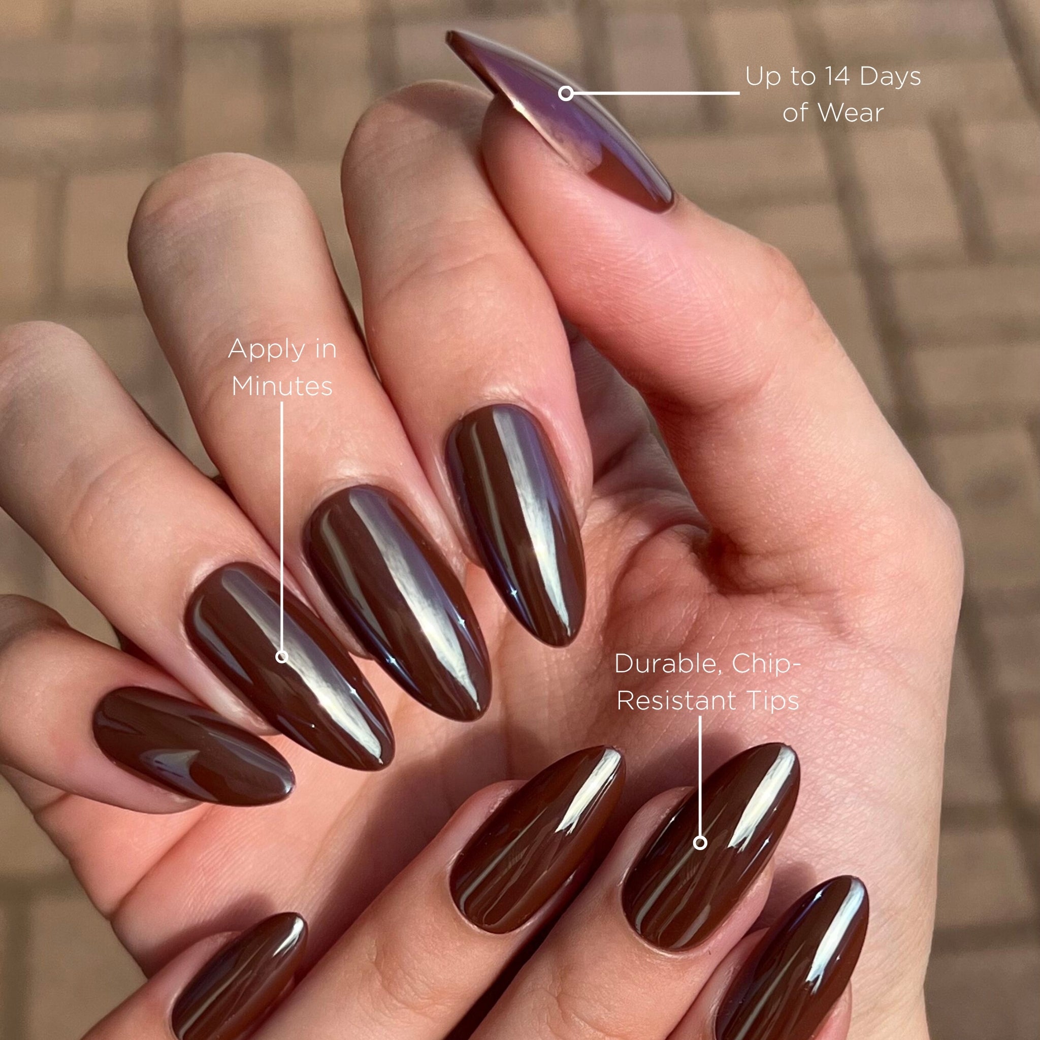paintlab-chocolate-glaze-almond-press-on-nails-glossy-brown-cat-eye image 2