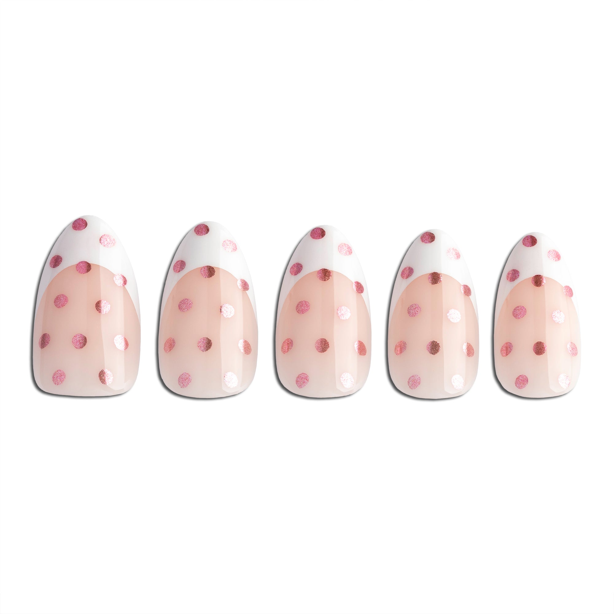 paintlab-chrome-polka-dot-short-almond-press-on-nails-with-disco-chrome-dots image 3