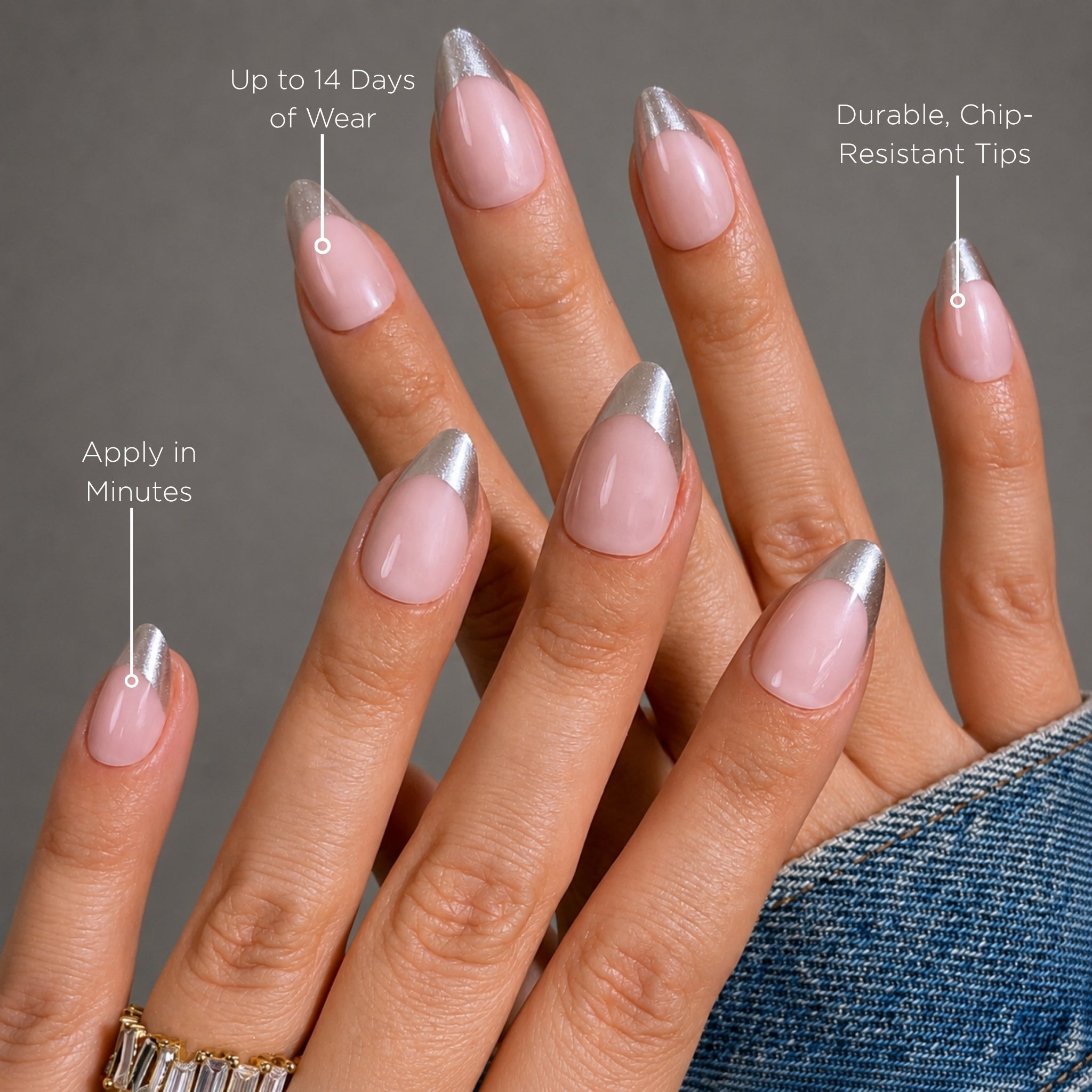 paintlab-chrome-silver-tips-short-almond-press-on-nails-futuristic-french-manicu image 2
