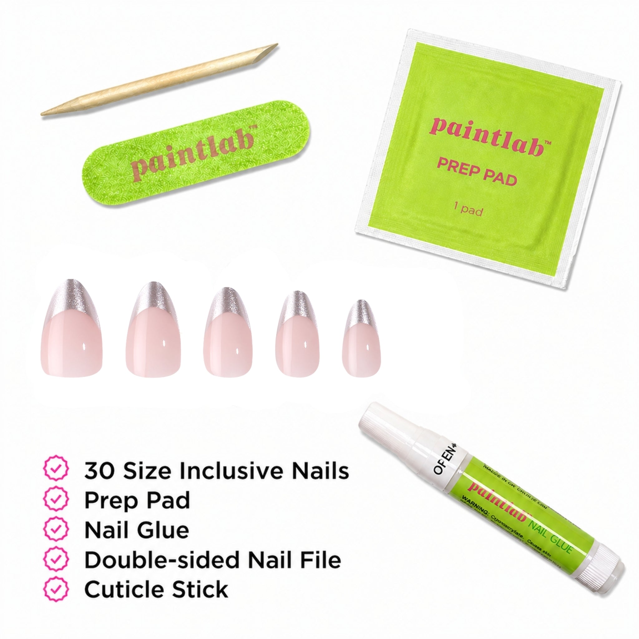 paintlab-chrome-silver-tips-short-almond-press-on-nails-futuristic-french-manicu image 4