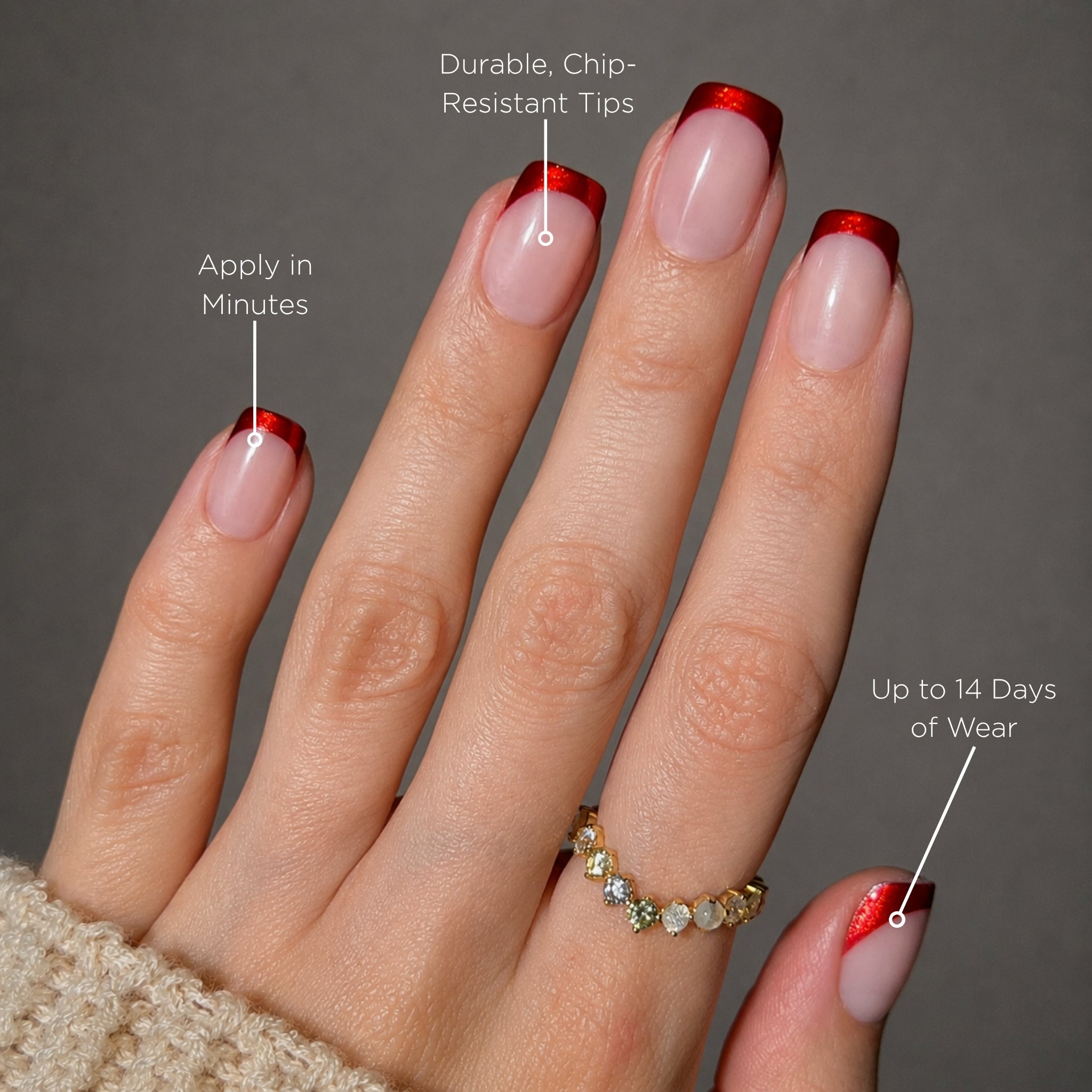 paintlab-crimson-tips-square-press-on-nails image 2