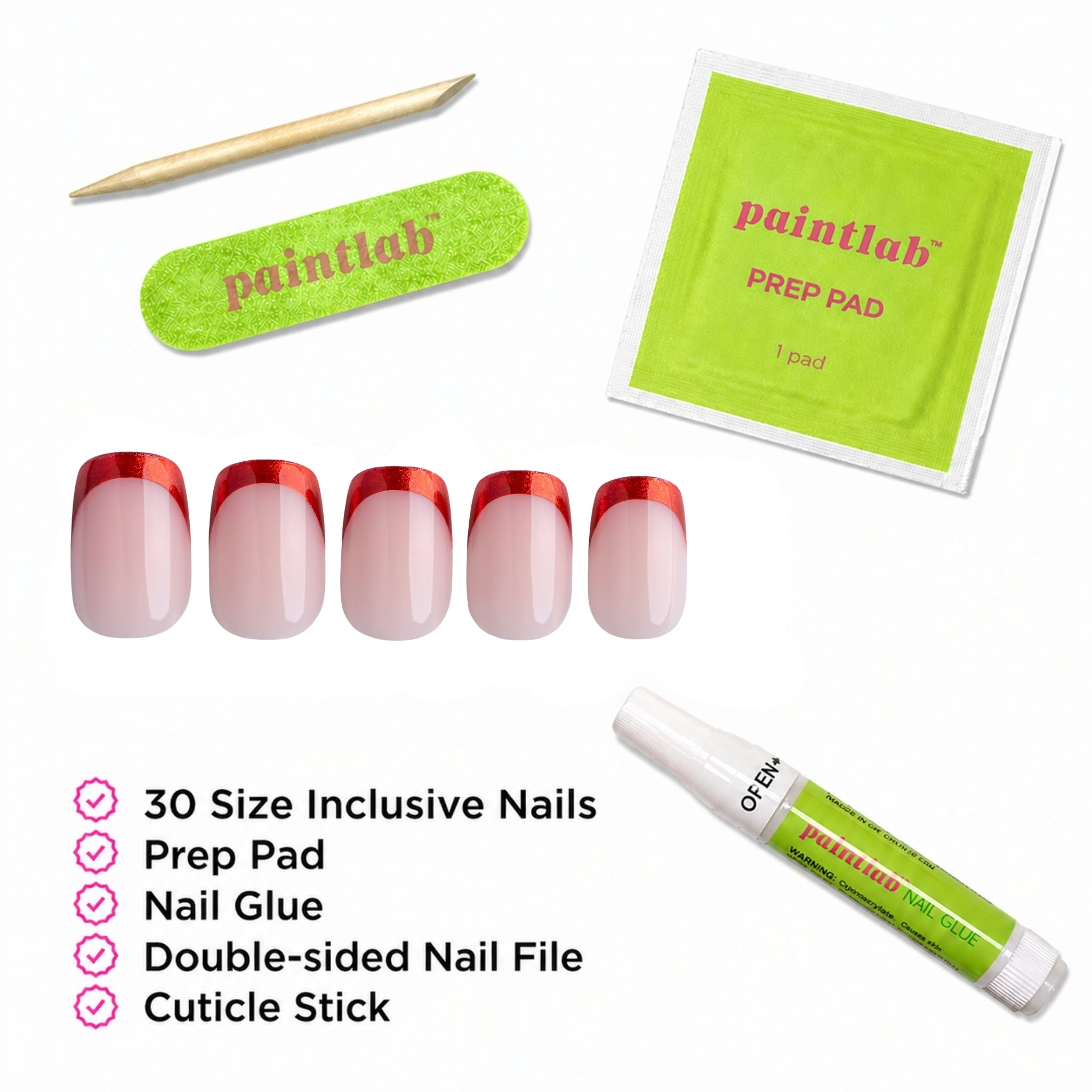 paintlab-crimson-tips-square-press-on-nails image 4