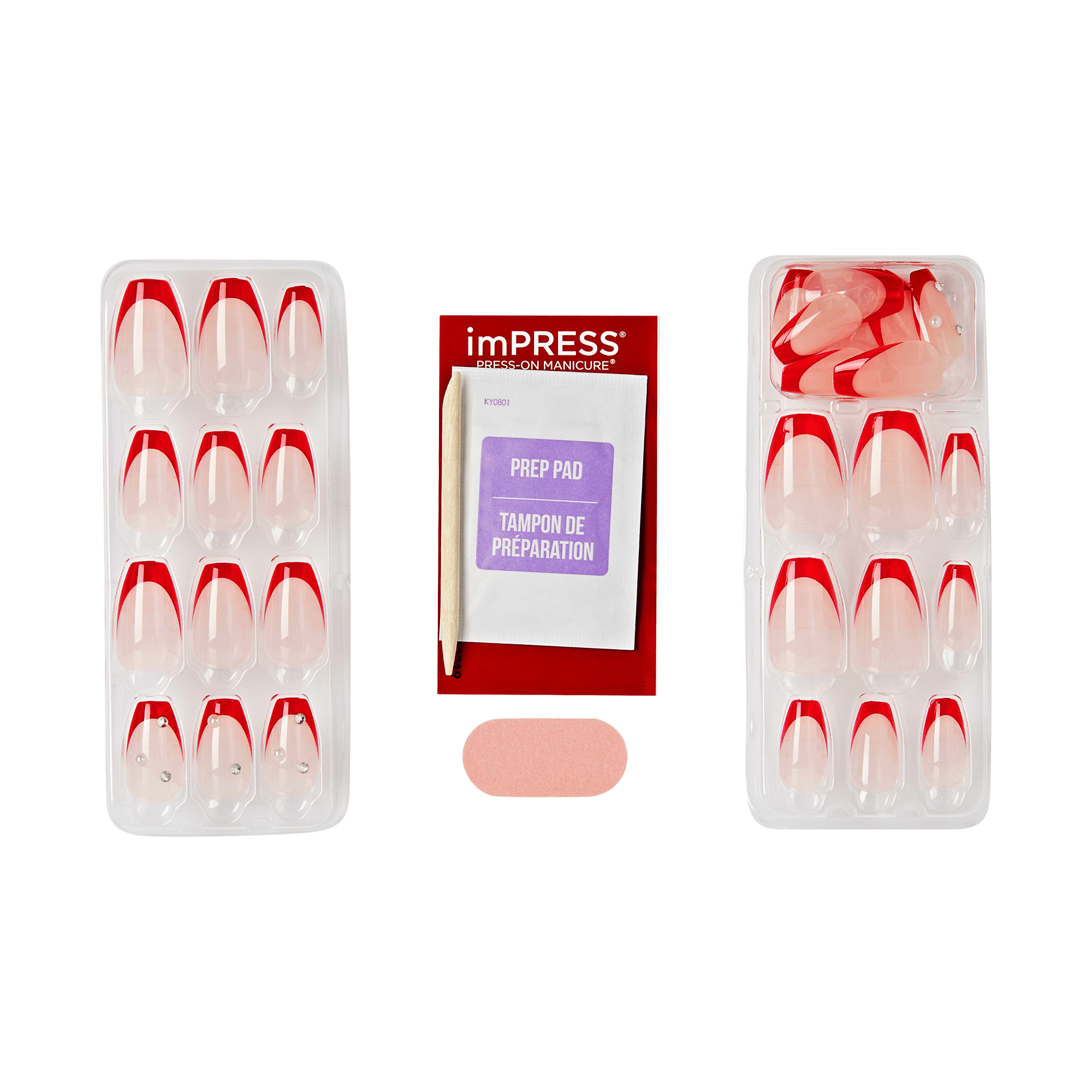 impress-happy-world-no-glue-press-on-nails-3d-jewel-french-red-medium-coffin image 4