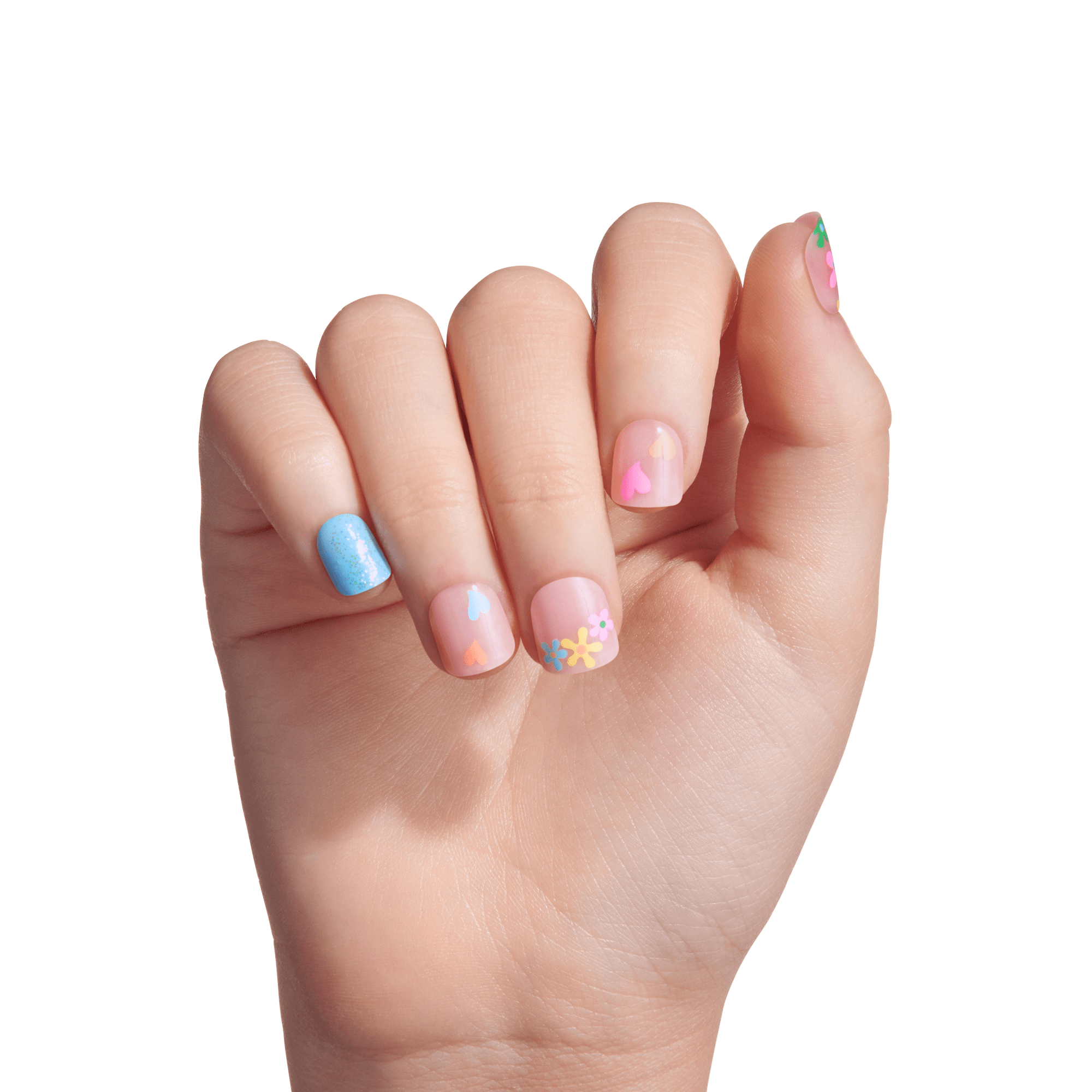 impress-kids-hoppy-fun-press-on-nails-multicolor-design-squoval-no-glue image 3