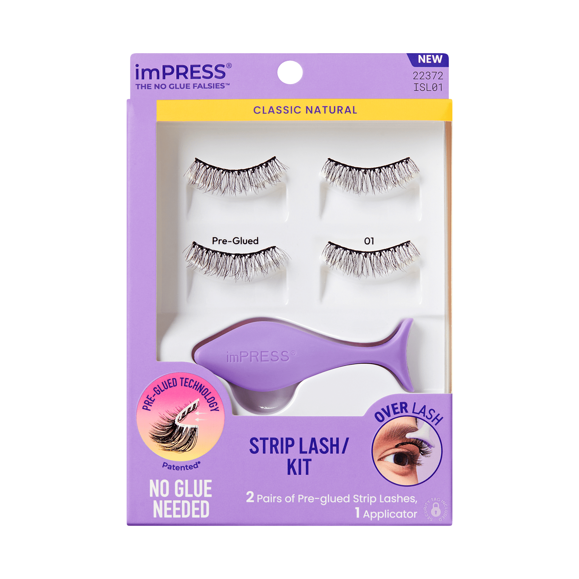 impress-falsies-pre-glued-strip-false-eyelashes-starter-kit-classic-natural-2-pa image 1