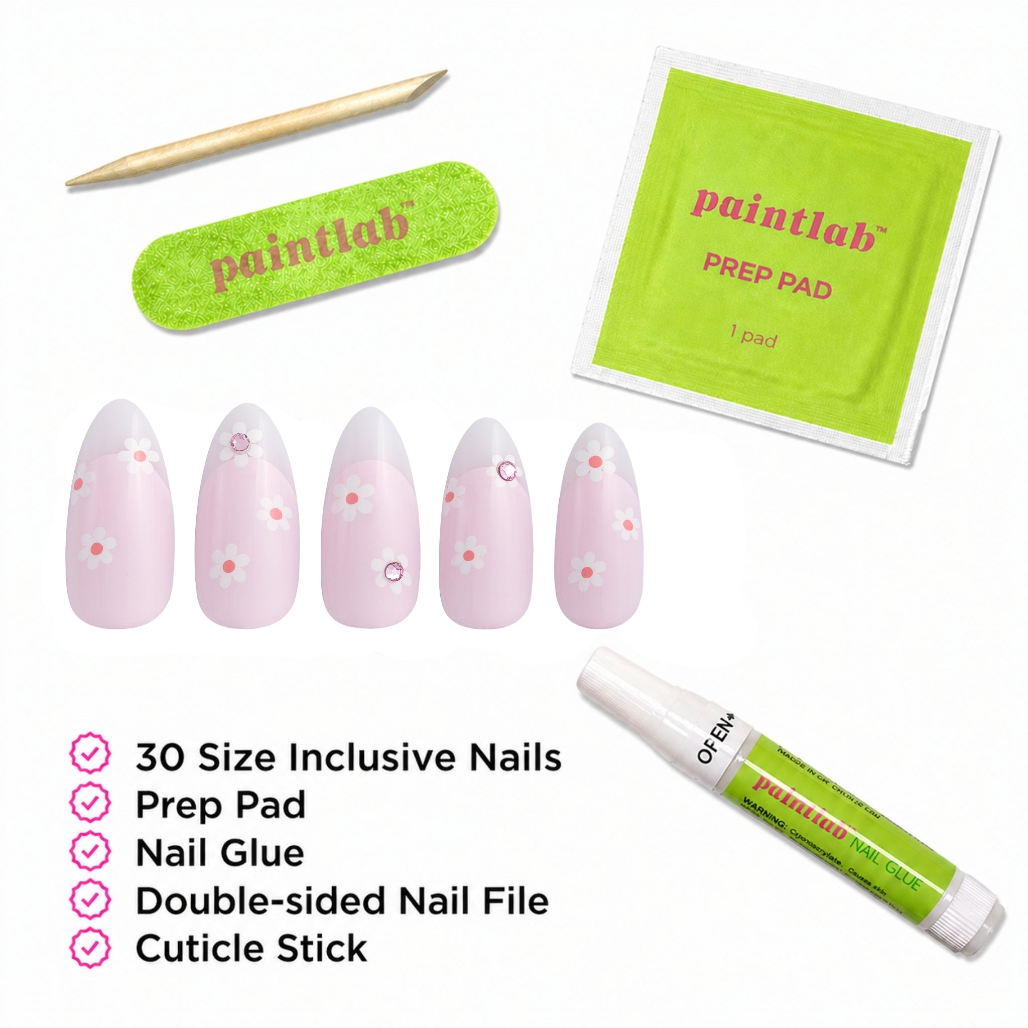 paintlab-dainty-daisy-almond-press-on-nails image 4