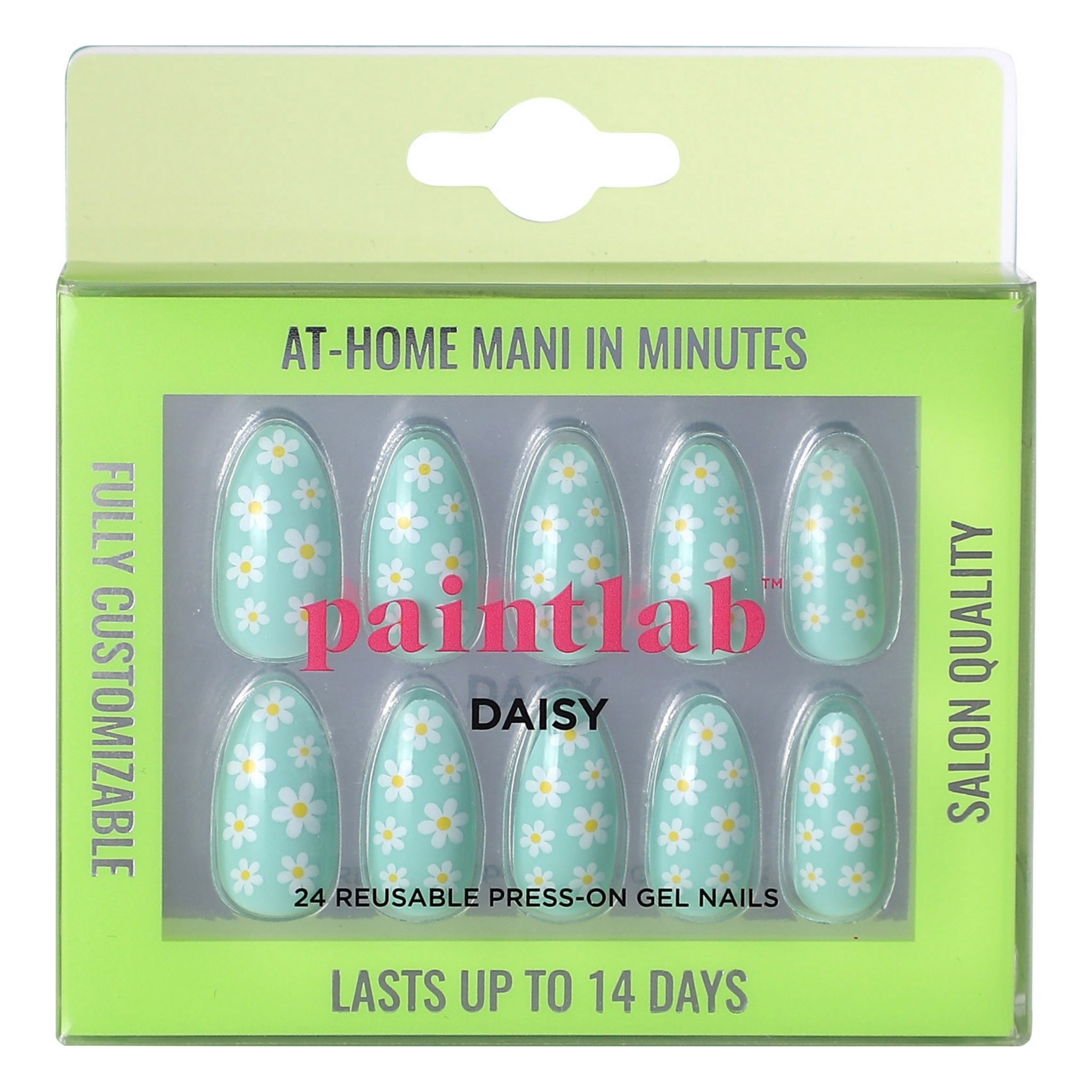 paintlab-daisy-almond-press-on-nails-classic-timeless-white-daisy-design-reusabl image 1