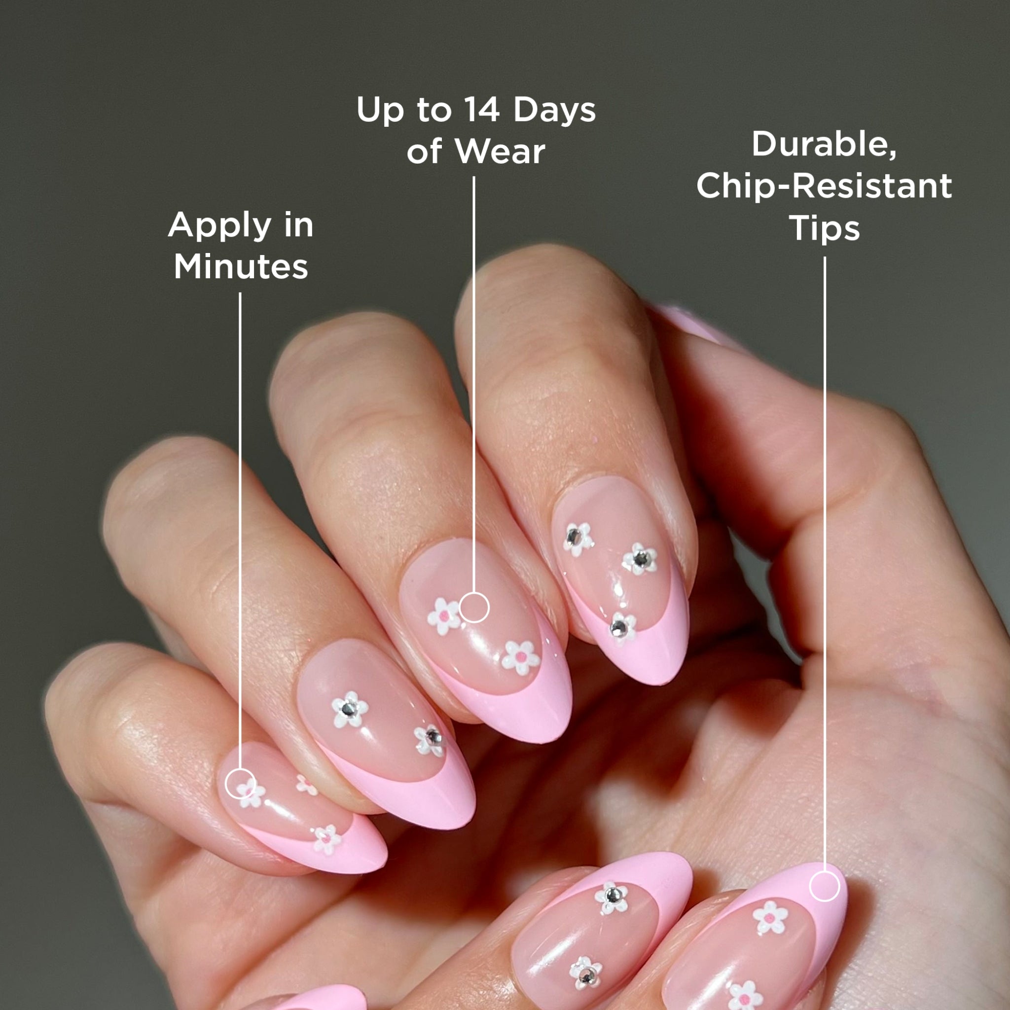 paintlab-daisy-glam-short-almond-press-on-nails image 2