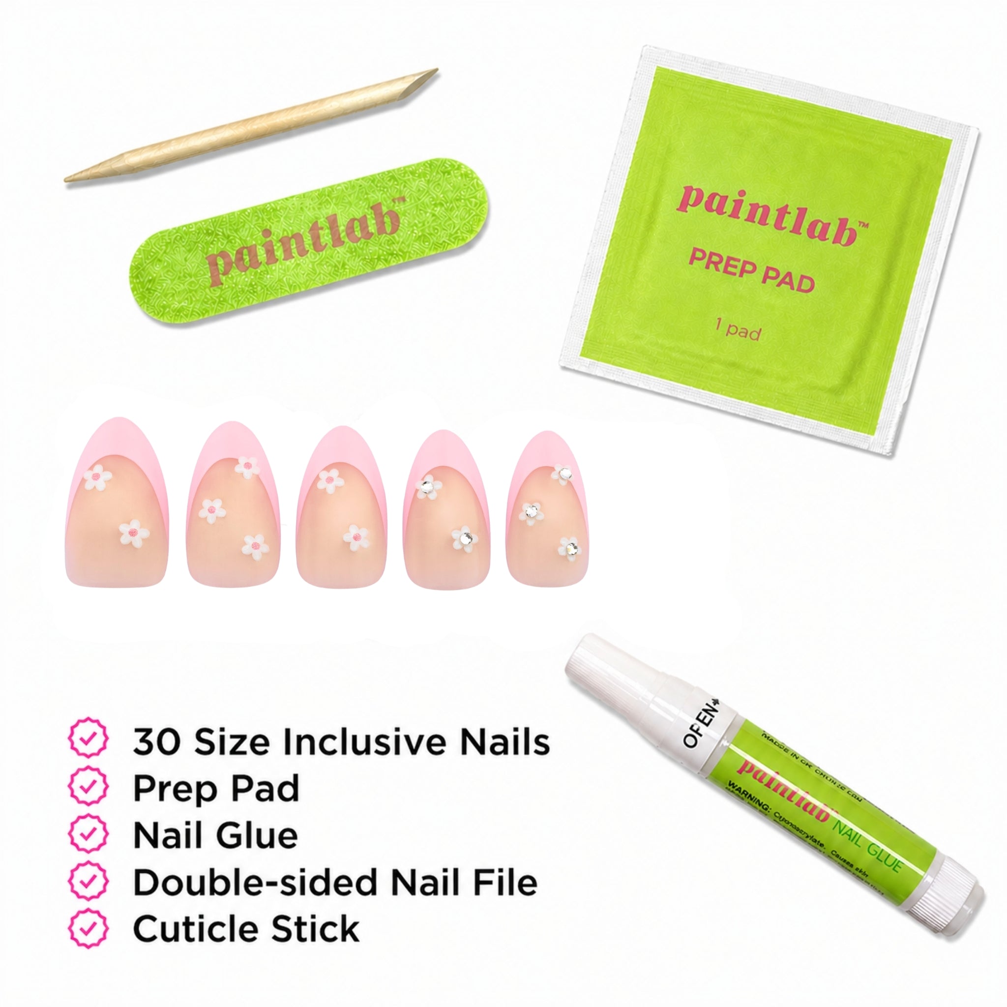 paintlab-daisy-glam-short-almond-press-on-nails image 4