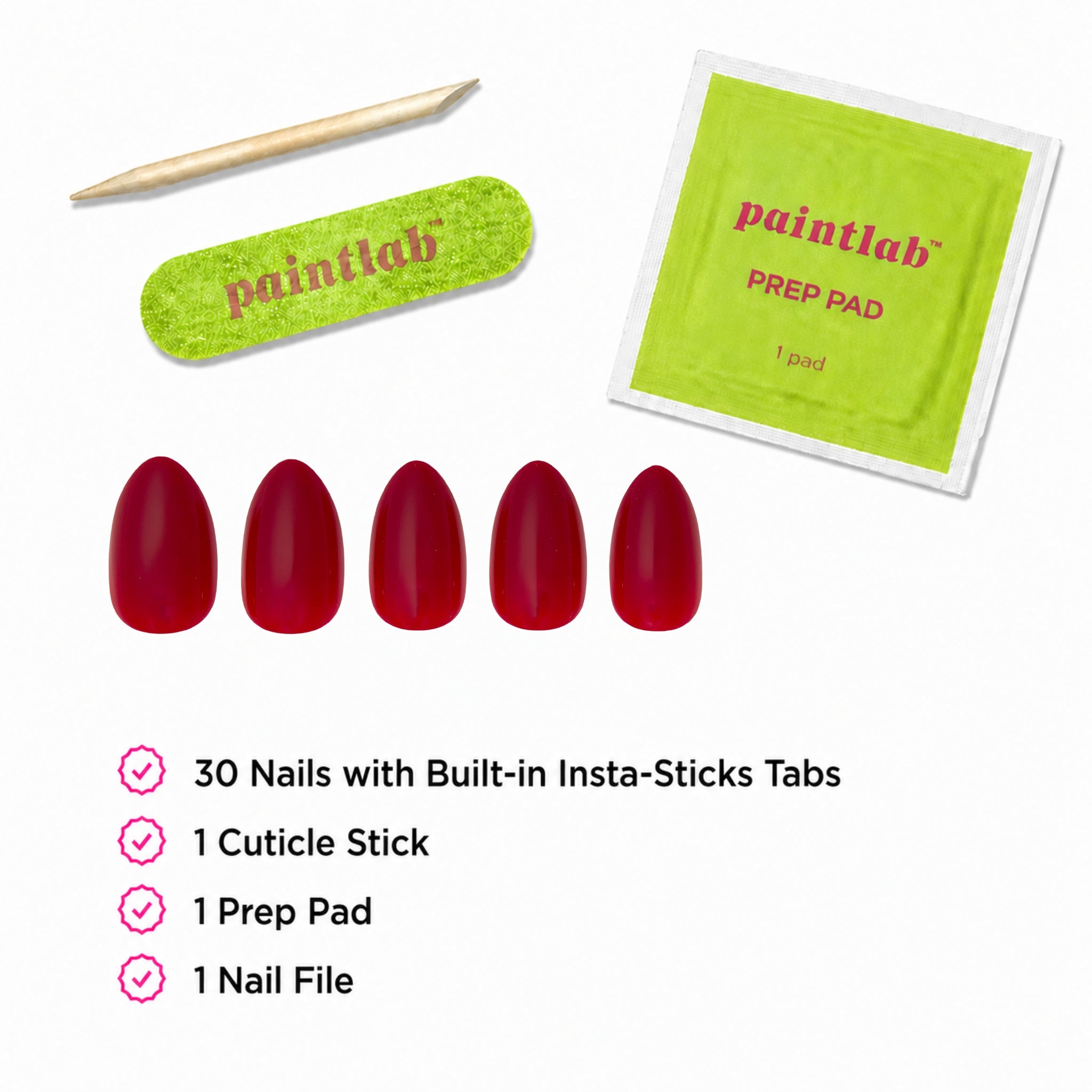 paintlab-dark-cherry-instant-stick-mani-extra-short-almond-press-on-nails image 4