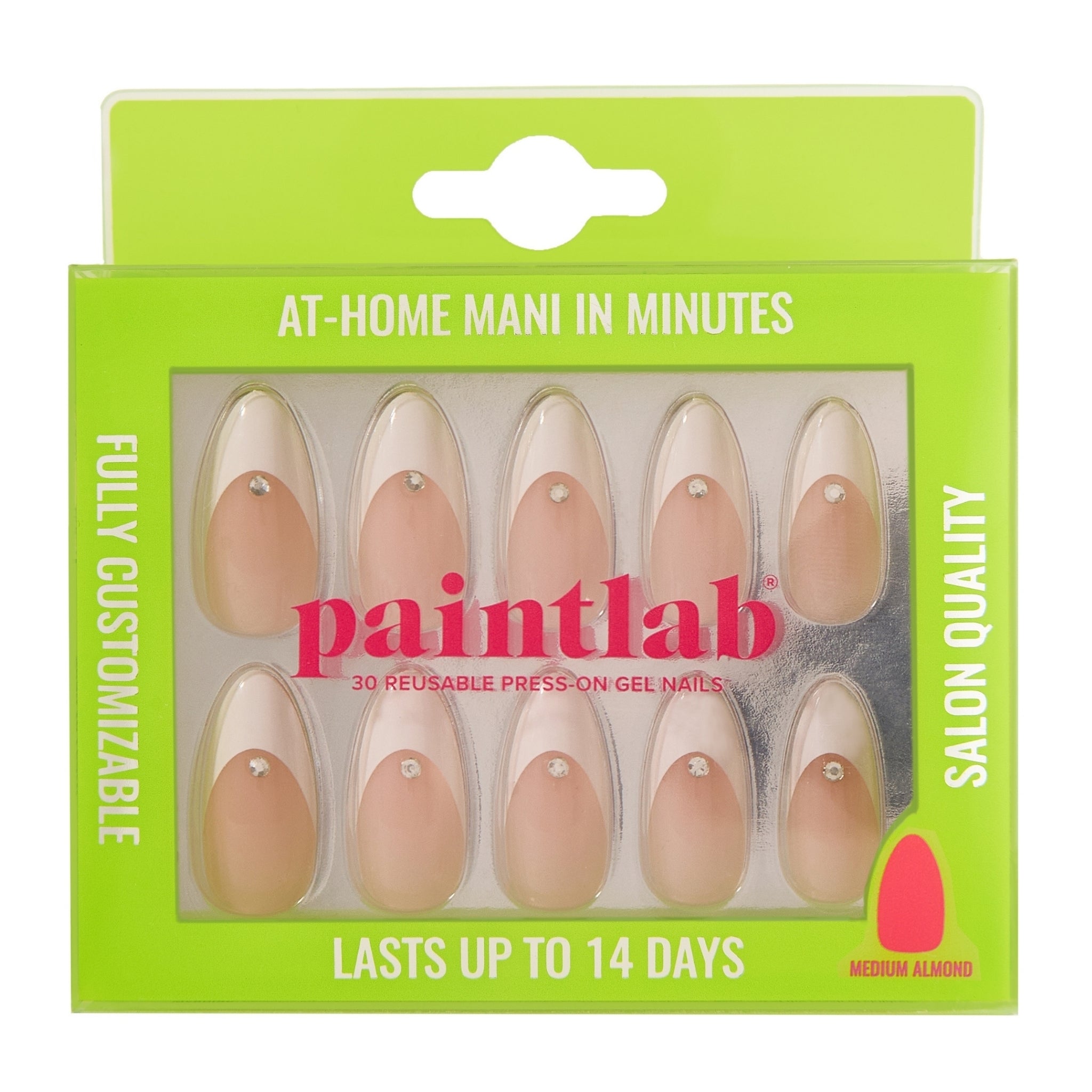 paintlab-diamond-french-almond-press-on-nails-crystal-encrusted-french-tips image 1