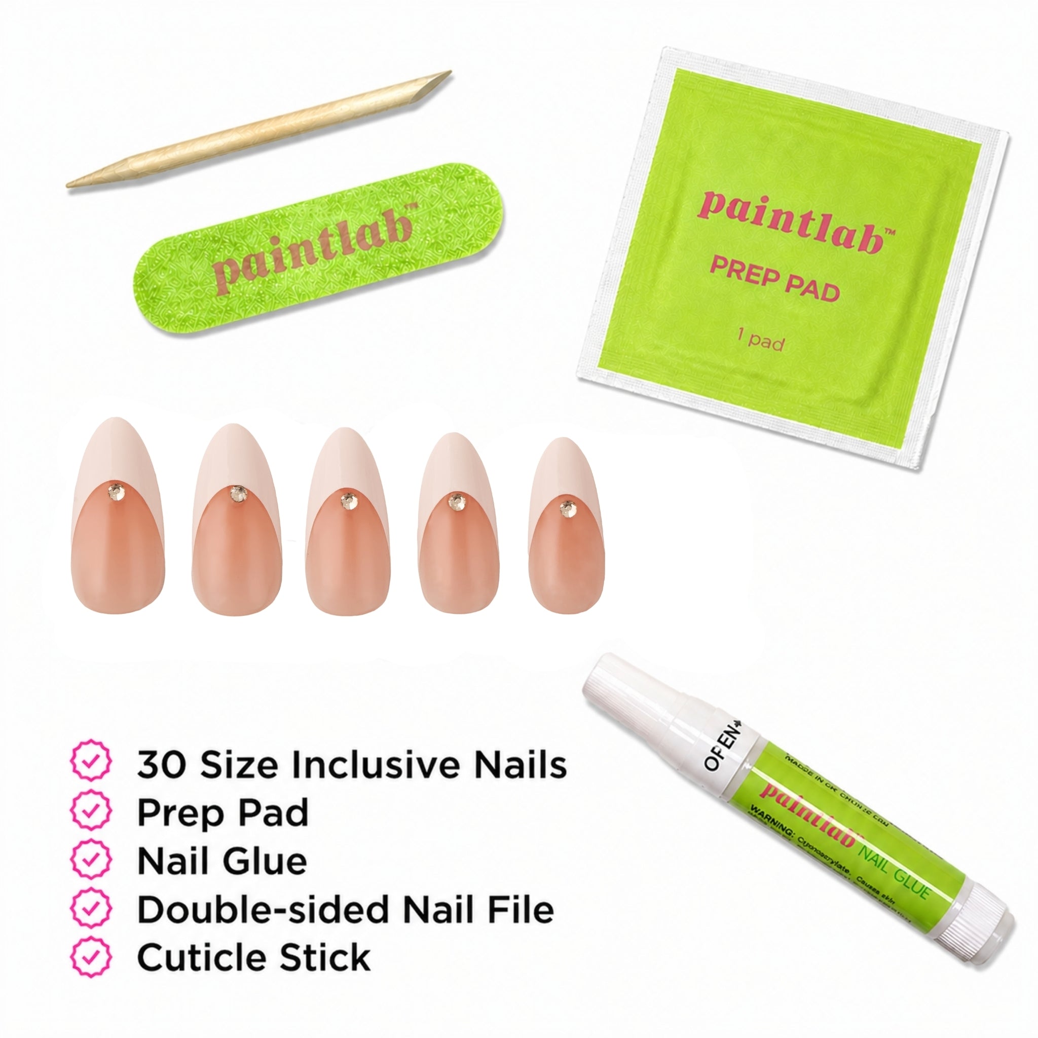 paintlab-diamond-french-almond-press-on-nails-crystal-encrusted-french-tips image 4