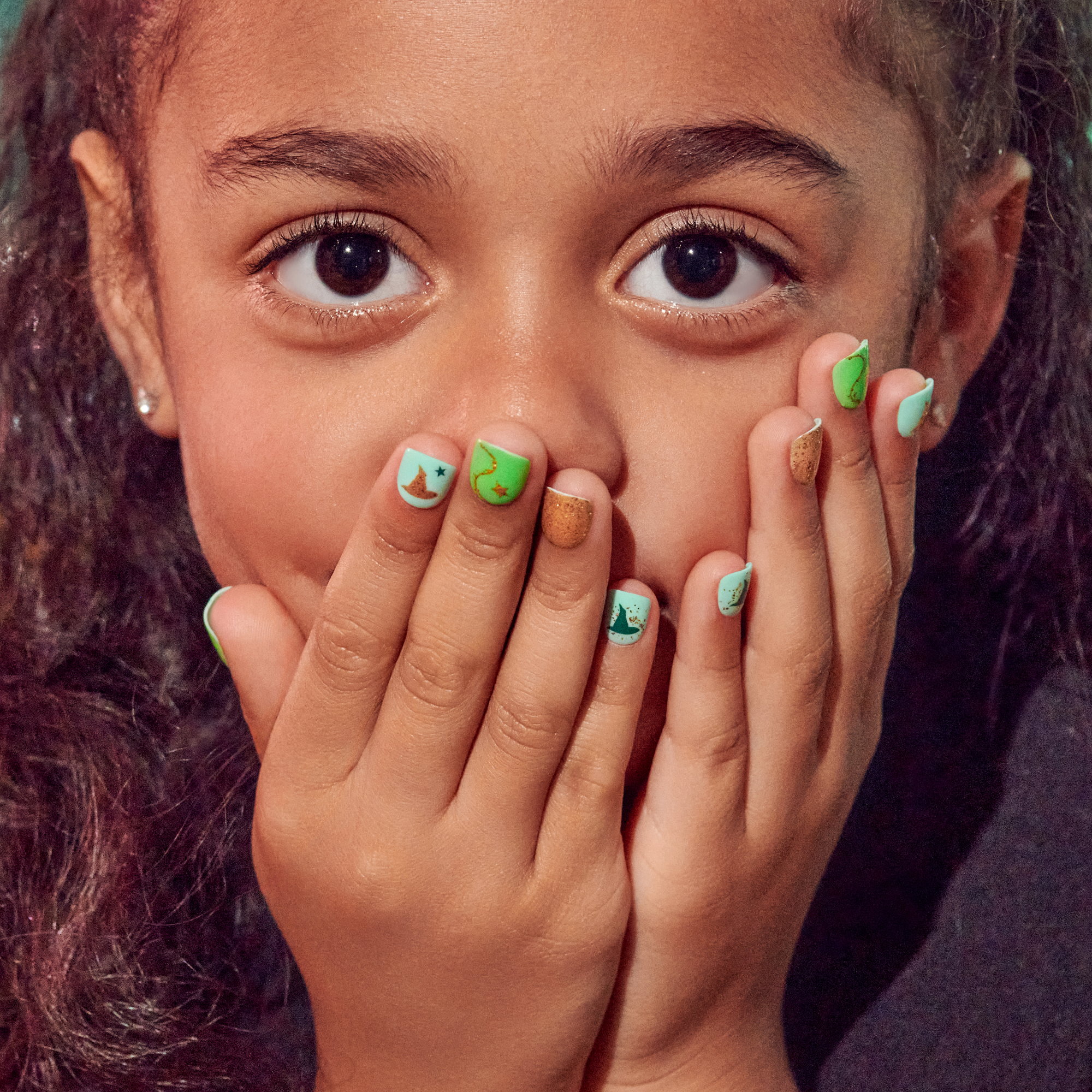 impress-mini-x-wicked-for-good-press-on-nails-perfect-duet-green-kids-squoval image 2