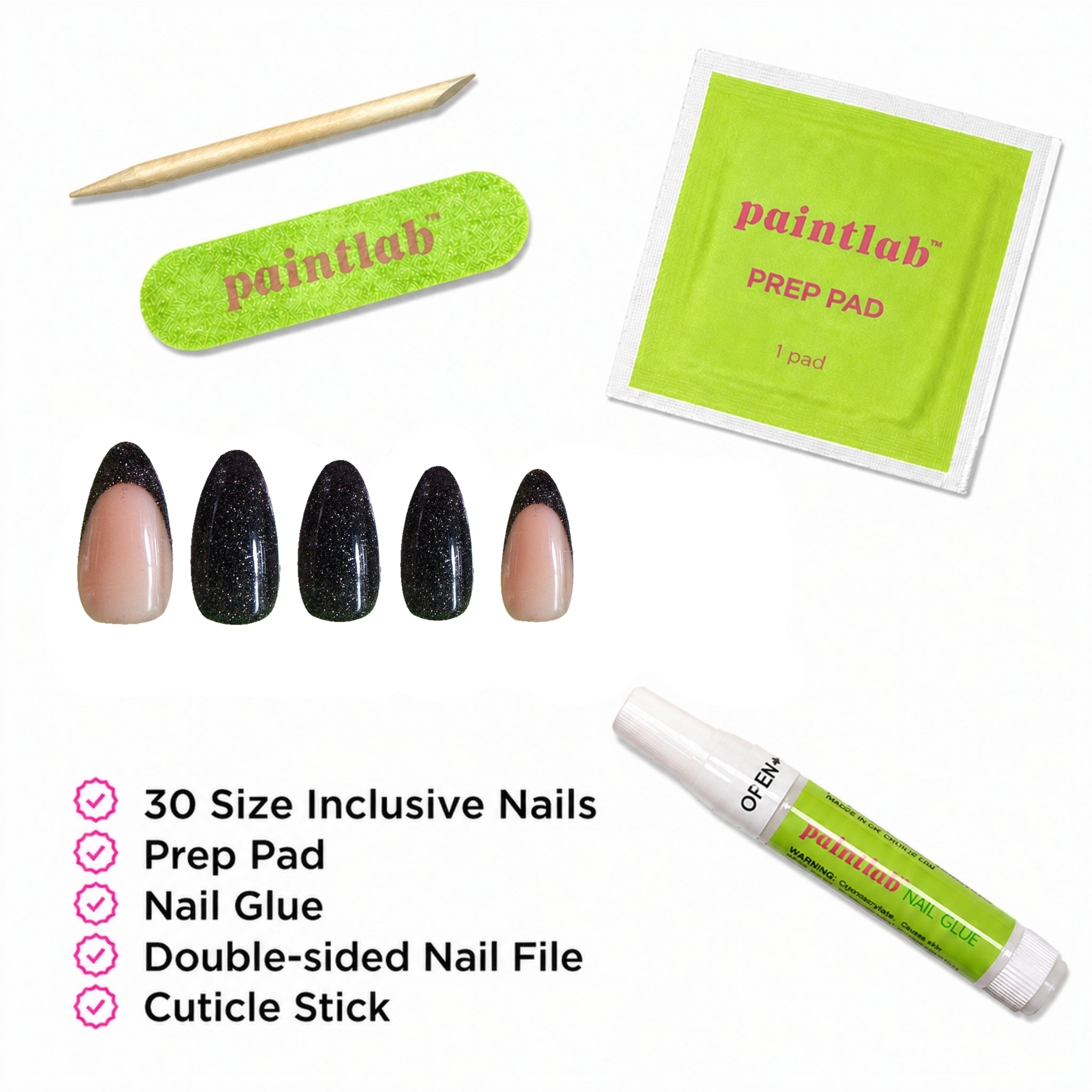 paintlab-disco-ball-almond-press-on-nails-glitter-party-set image 4