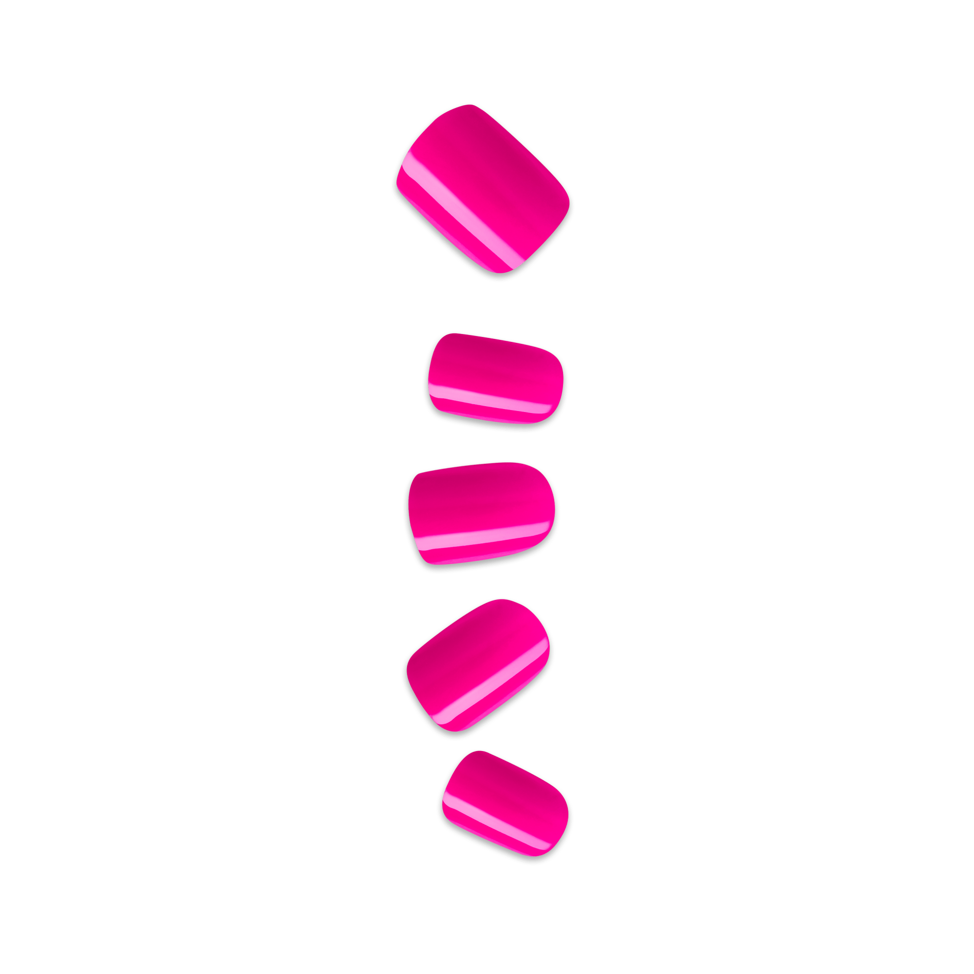 impress-color-no-glue-fake-press-on-nails-smile-solid-pink-short-squoval-manicur image 1