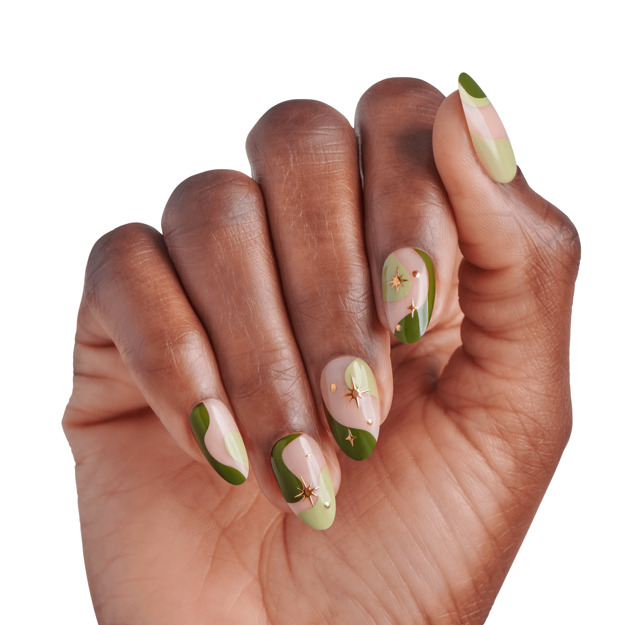impress-shining-no-glue-press-on-nails-3d-jewel-design-green-almond-medium-manic image 3