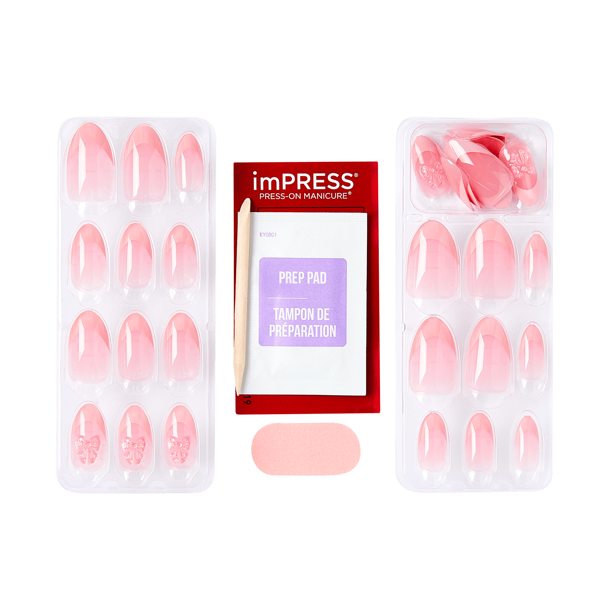 impress-design-no-glue-fake-press-on-nails-glow-muse-3d-jewel-french-design-pink image 4