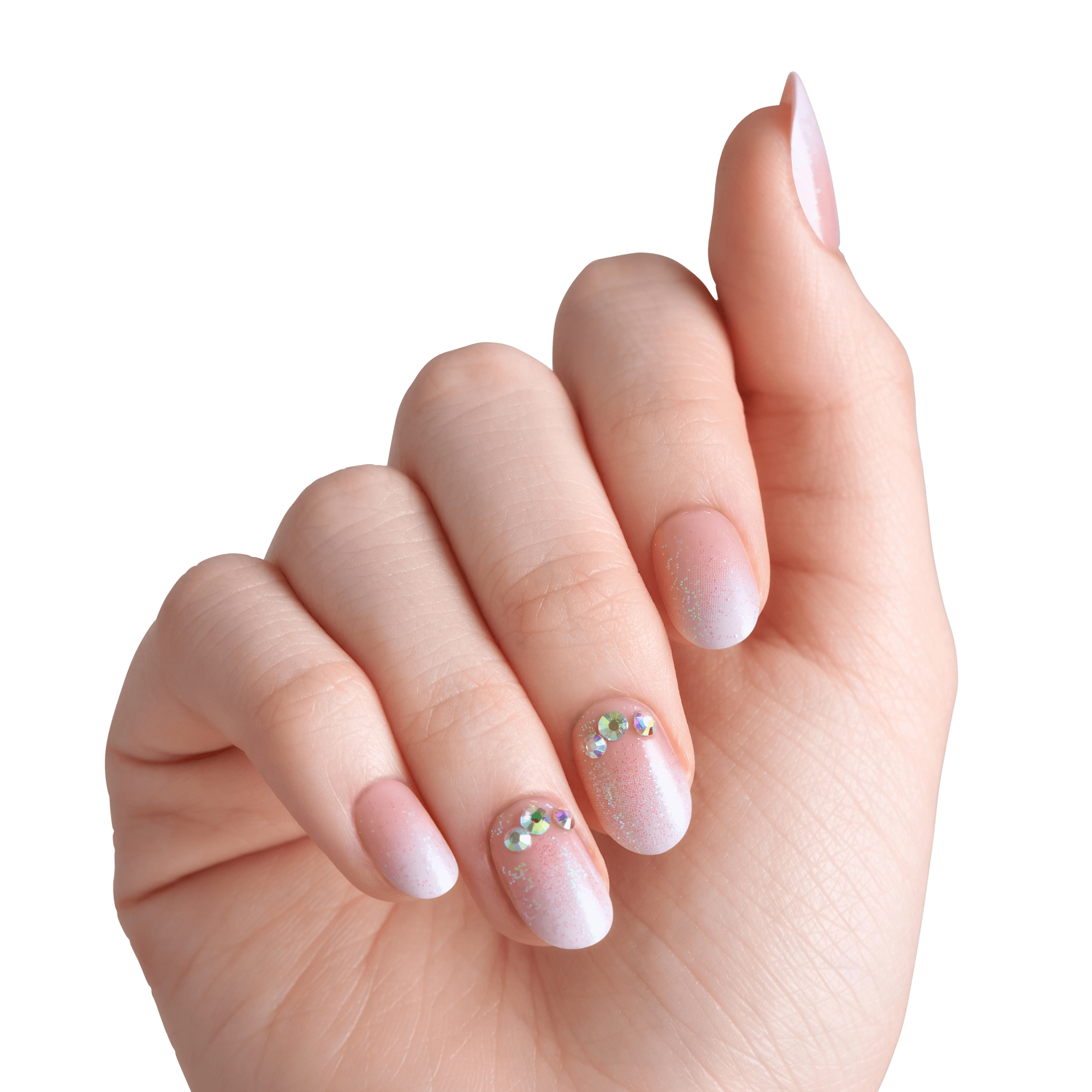 impress-design-no-glue-fake-press-on-nails-even-better-pink-short-oval-3d-jewel- image 3