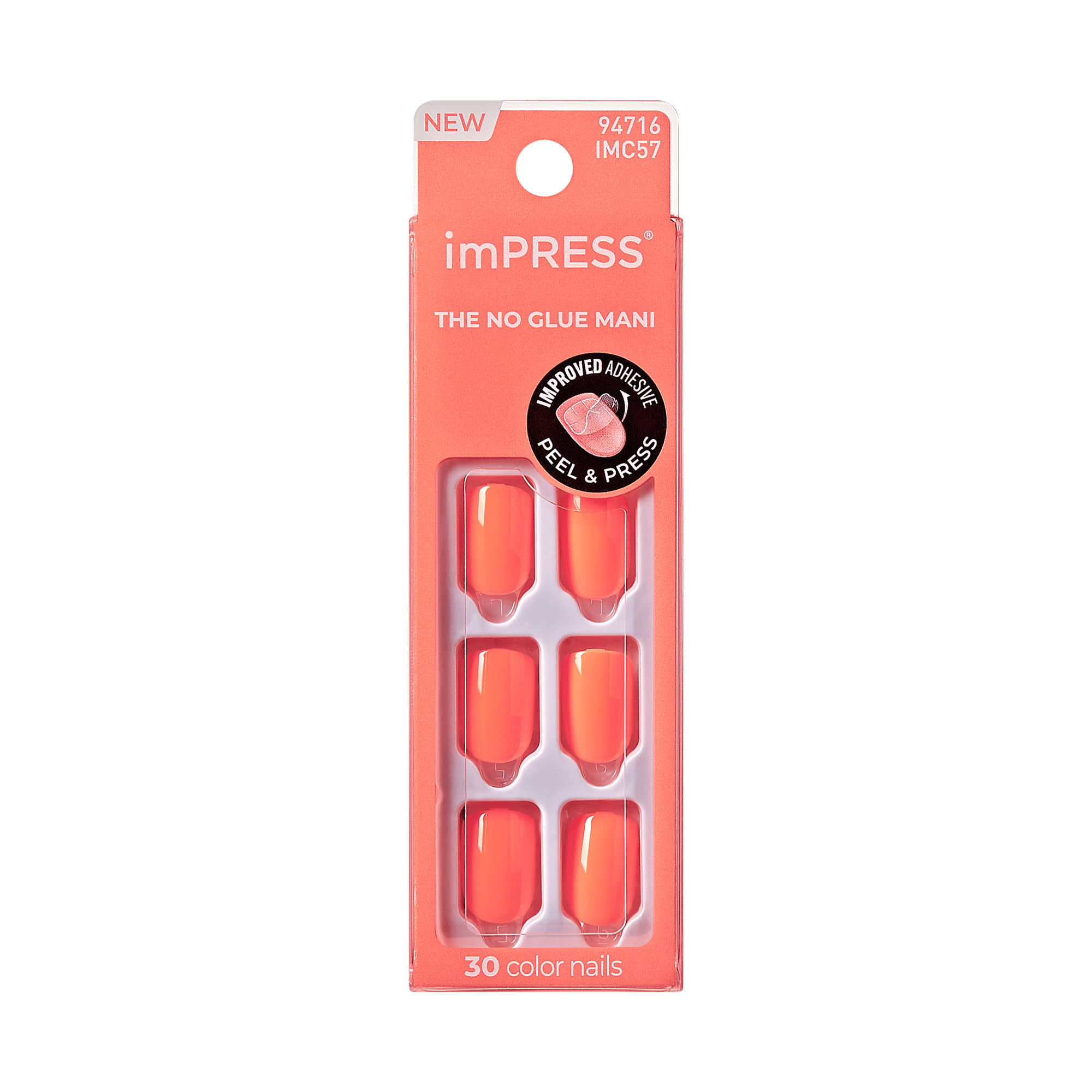 impress-color-prime-no-glue-press-on-nails-solid-orange-short-squoval image 5