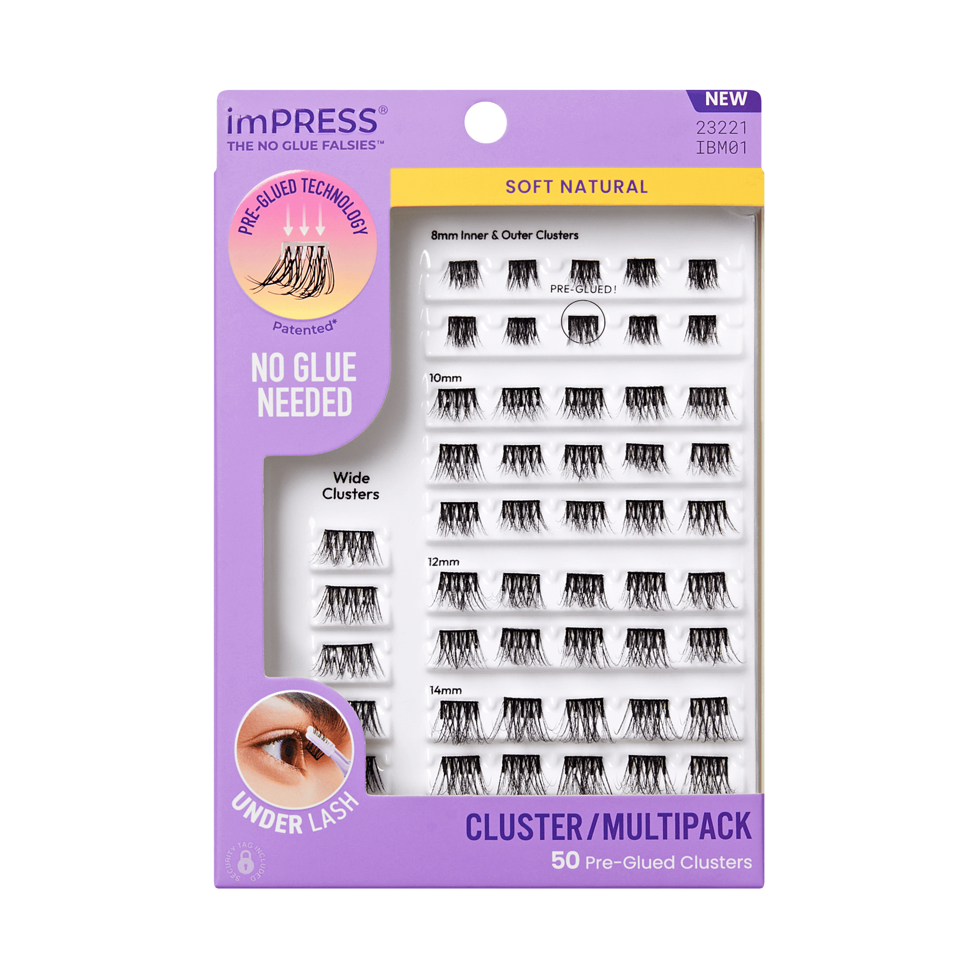 impress-falsies-pre-glued-false-eyelashes-multipack-soft-natural-50-lash-cluster image 1
