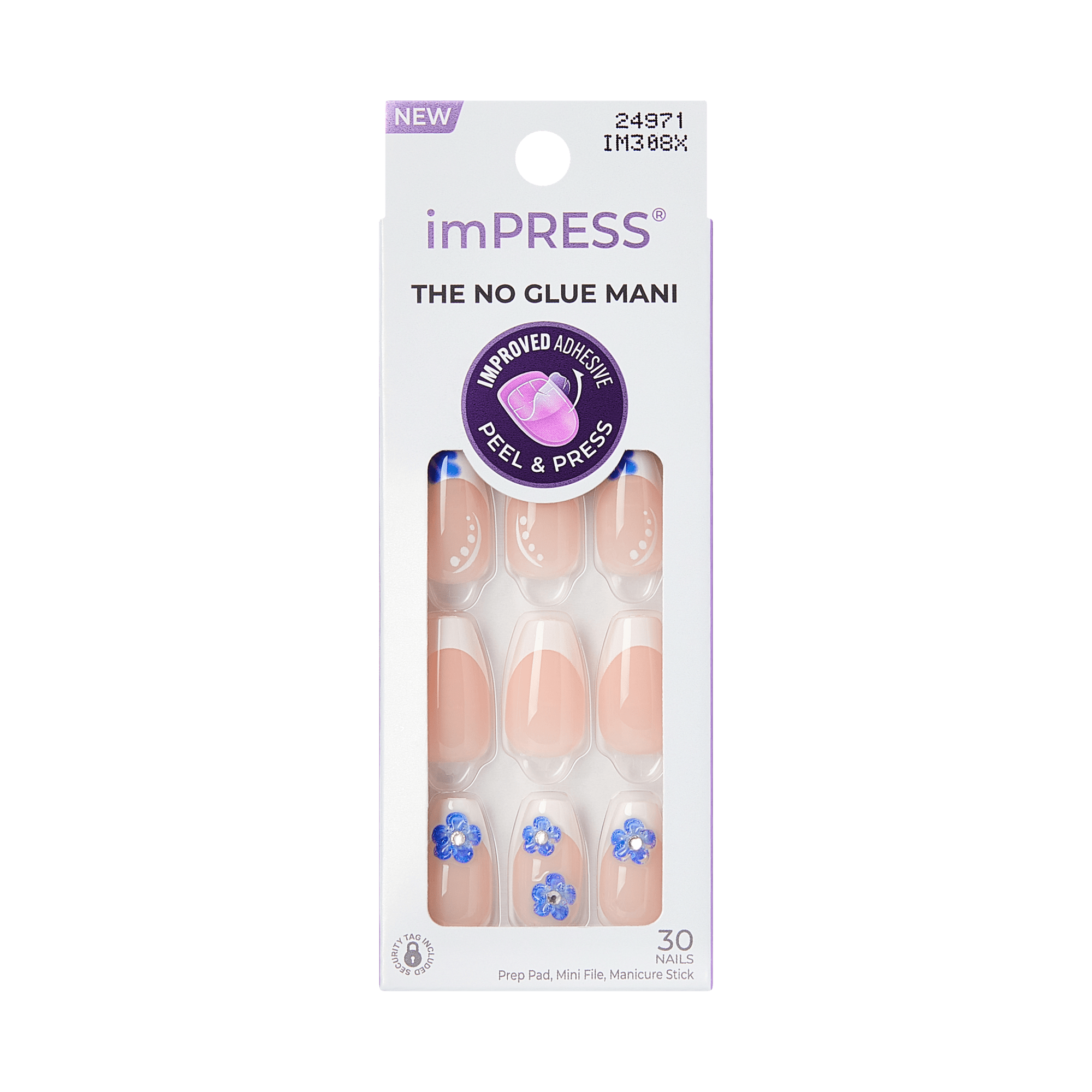 impress-design-pure-ray-press-on-nails-3d-jewel-french-blue-white-medium-coffin- image 7