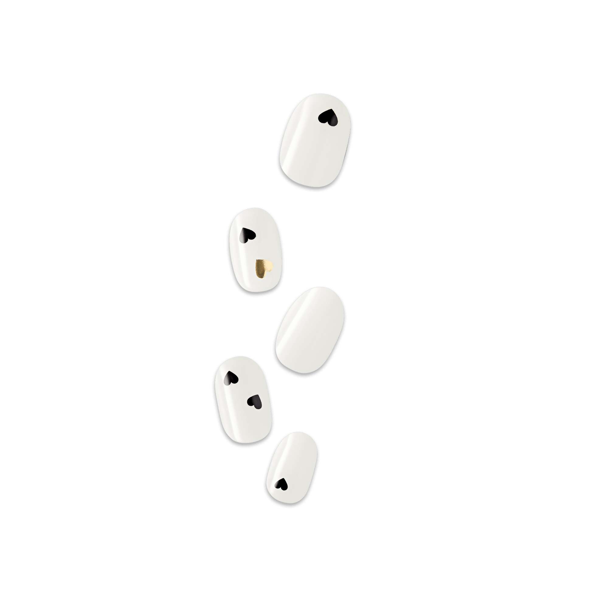 impress-two-of-hearts-no-glue-press-on-nails-white-design-short-oval-manicure image 1