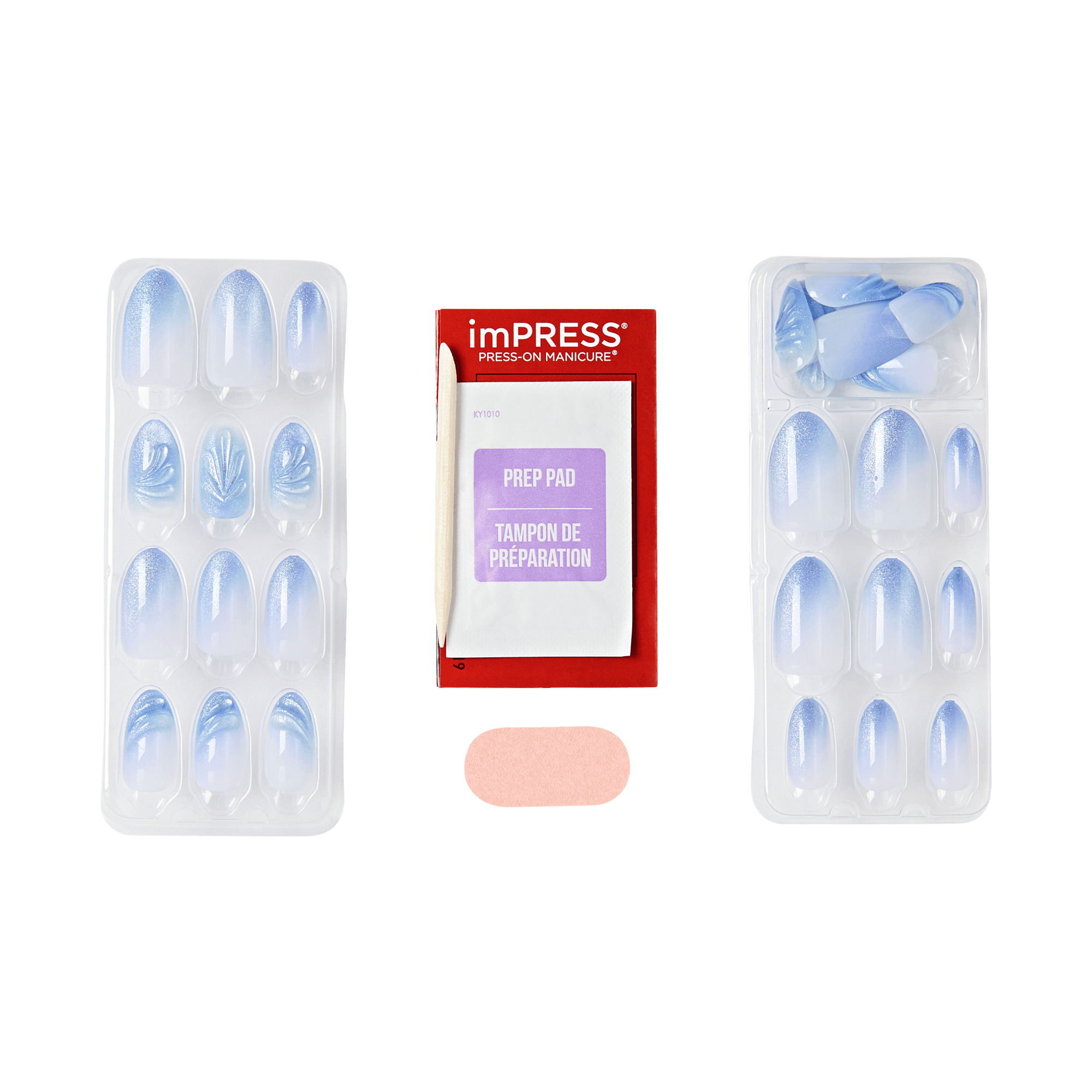 impress-ciel-no-glue-press-on-nails-medium-almond-sky-blue-with-3d-details image 5