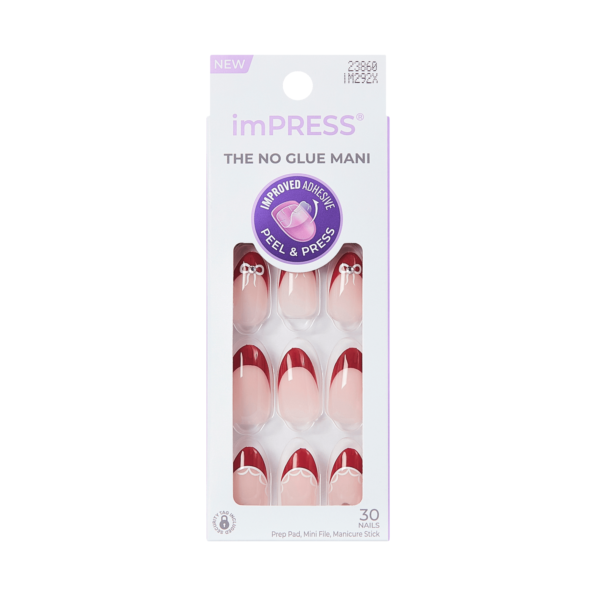impress-design-no-glue-fake-press-on-nails-buzz-french-red-medium-almond-manicur image 7