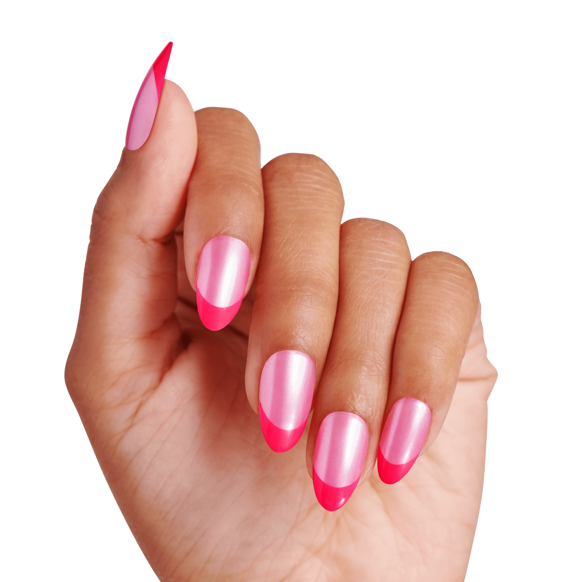 impress-design-my-daydreams-no-glue-press-on-nails-french-tips-pink-medium-almon image 3