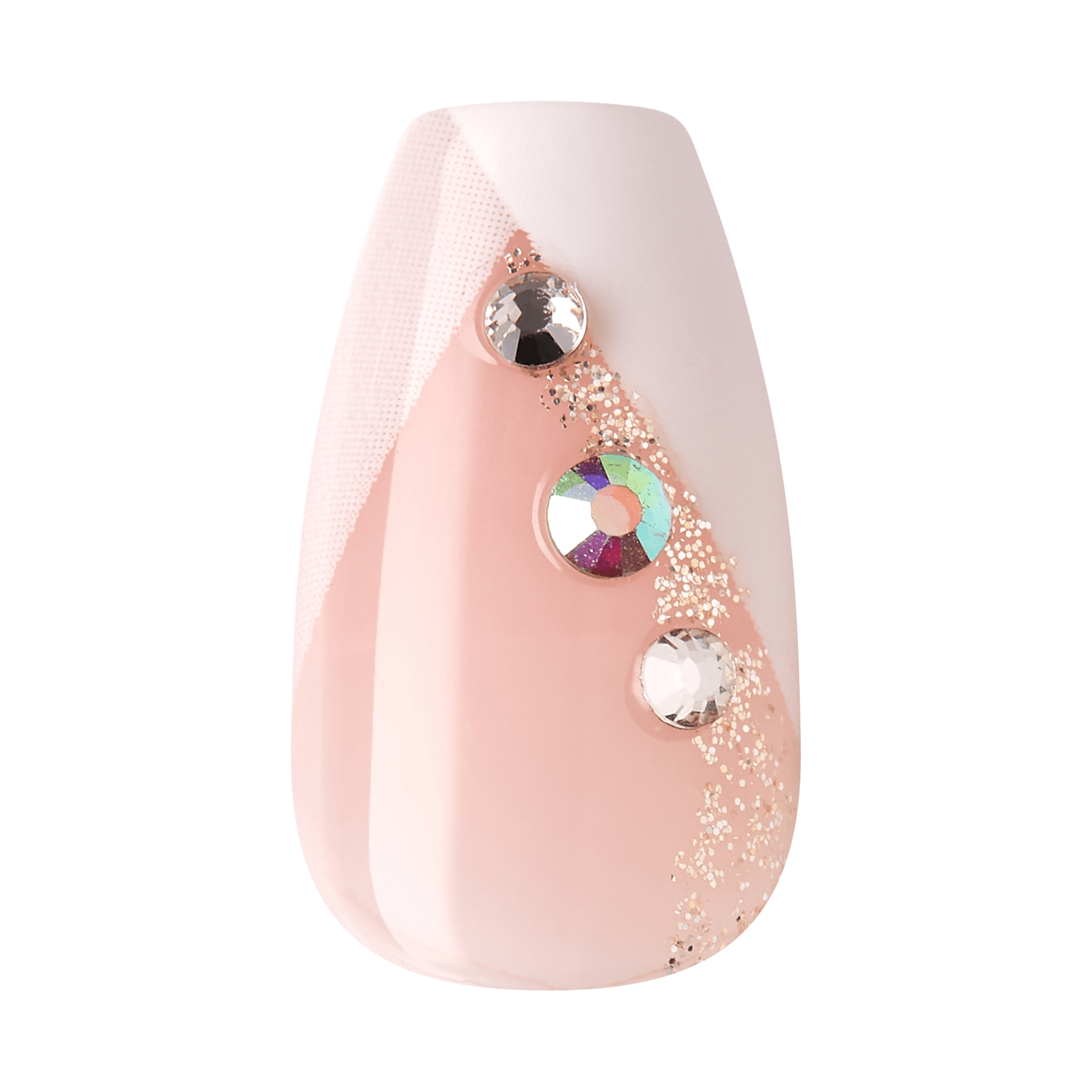 impress-french-no-glue-fake-press-on-nails-glimpse-3d-jewel-french-white-medium- image 6