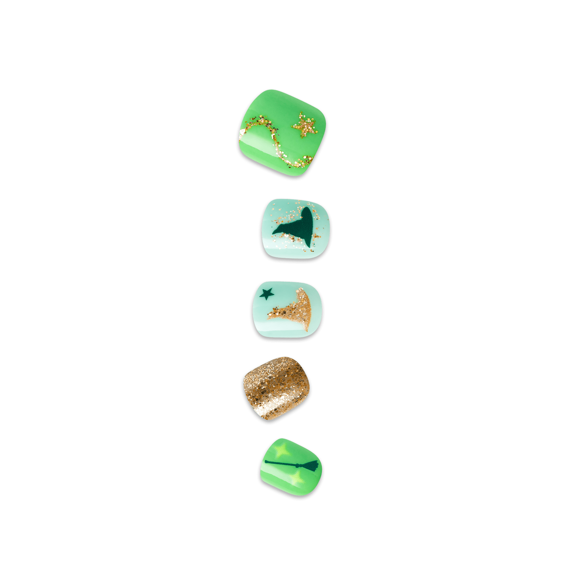impress-mini-x-wicked-for-good-press-on-nails-perfect-duet-green-kids-squoval image 1