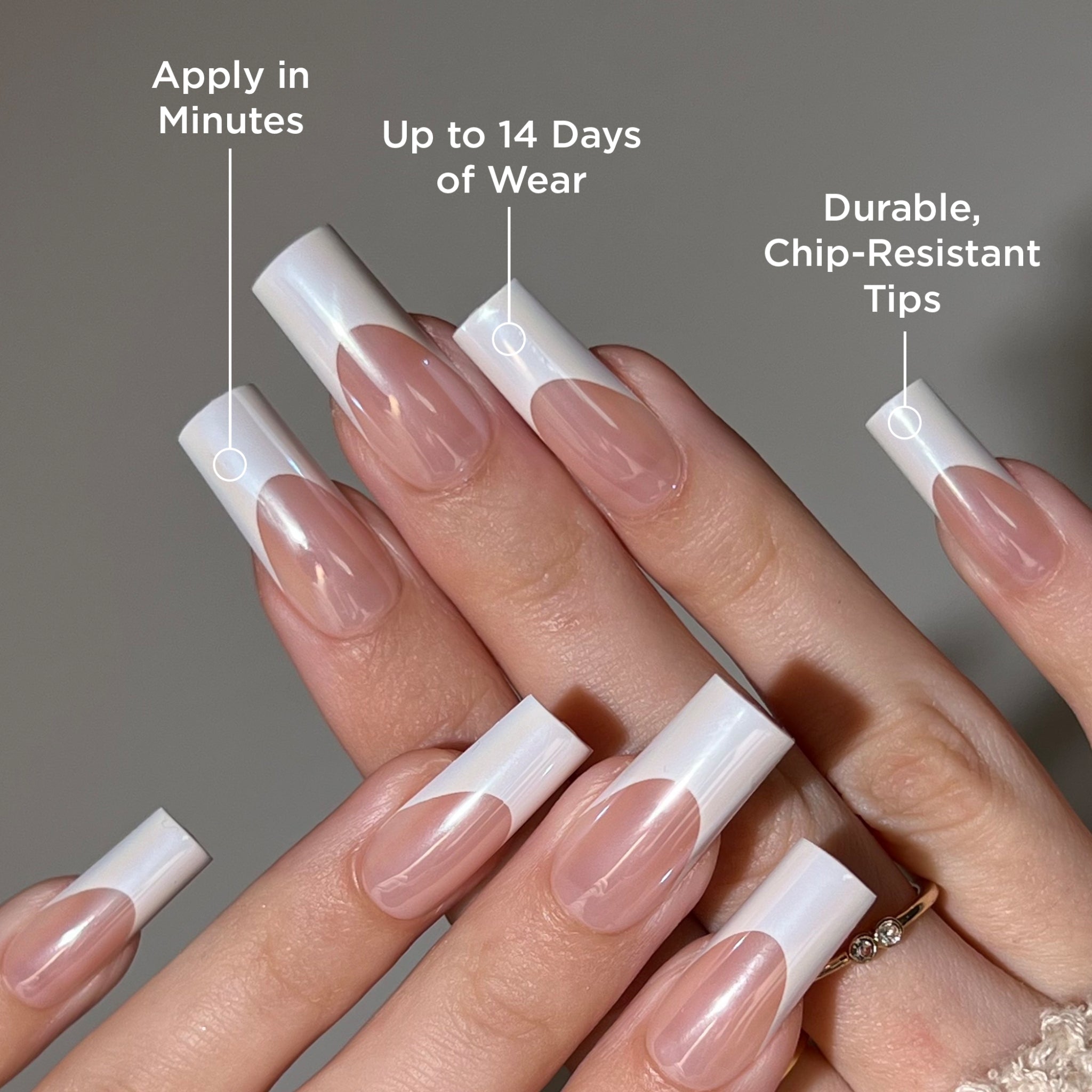 paintlab-french-chrome-square-press-on-nails-reflective-chrome-tip-sleek-square- image 2