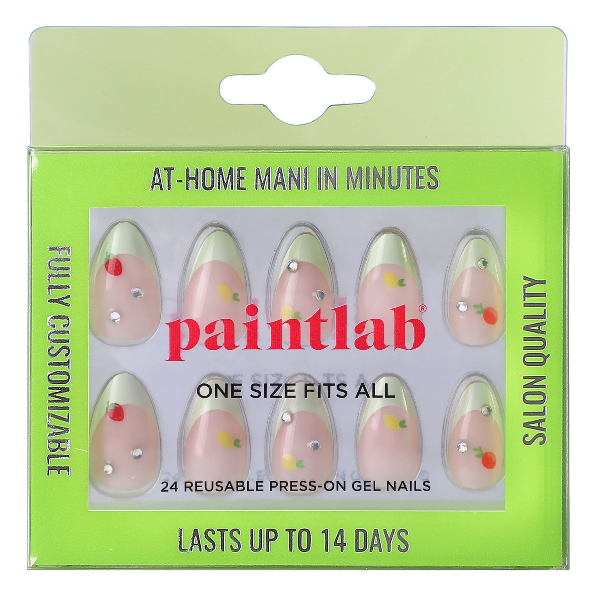 paintlab-fruity-short-almond-press-on-nails-3d-fruit-design image 1