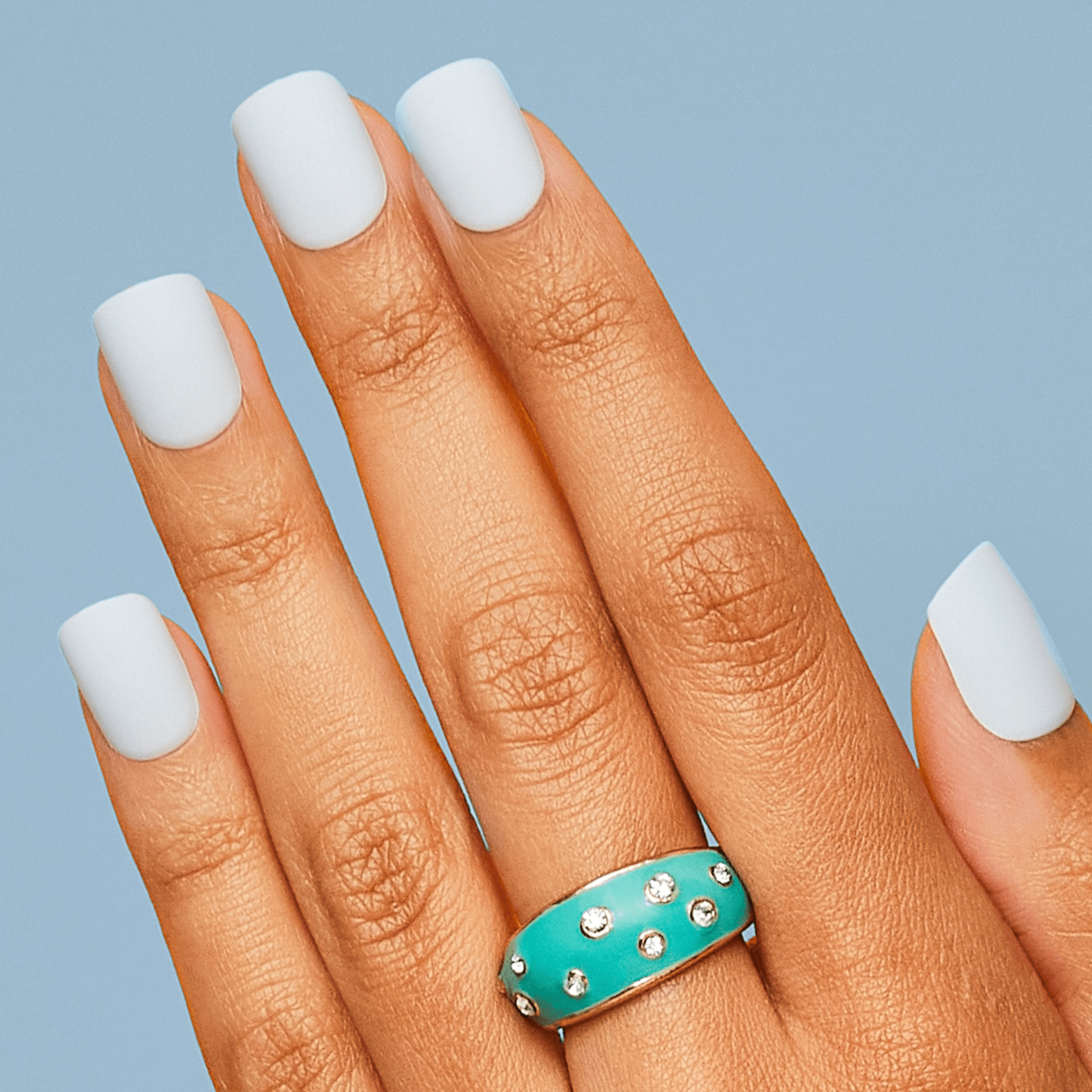 impress-color-no-glue-press-on-nails-loom-solid-blue-short-squoval image 2