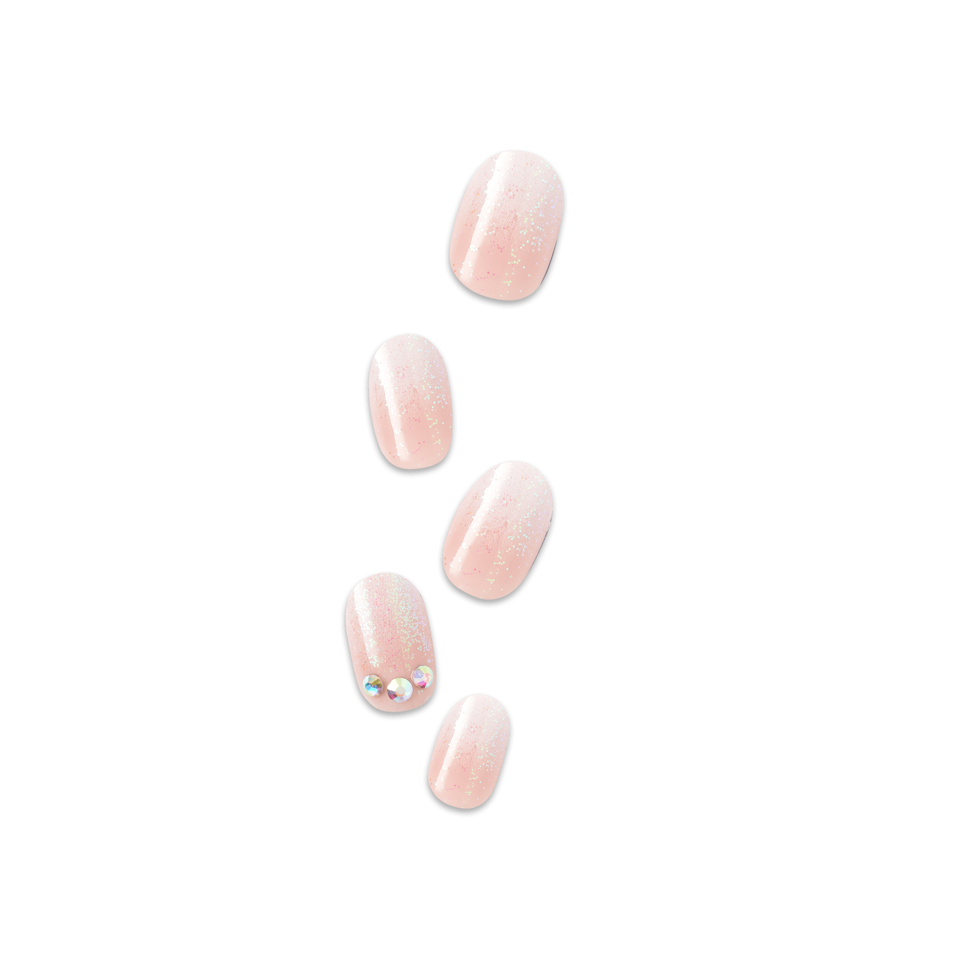 impress-design-no-glue-fake-press-on-nails-even-better-pink-short-oval-3d-jewel- image 1