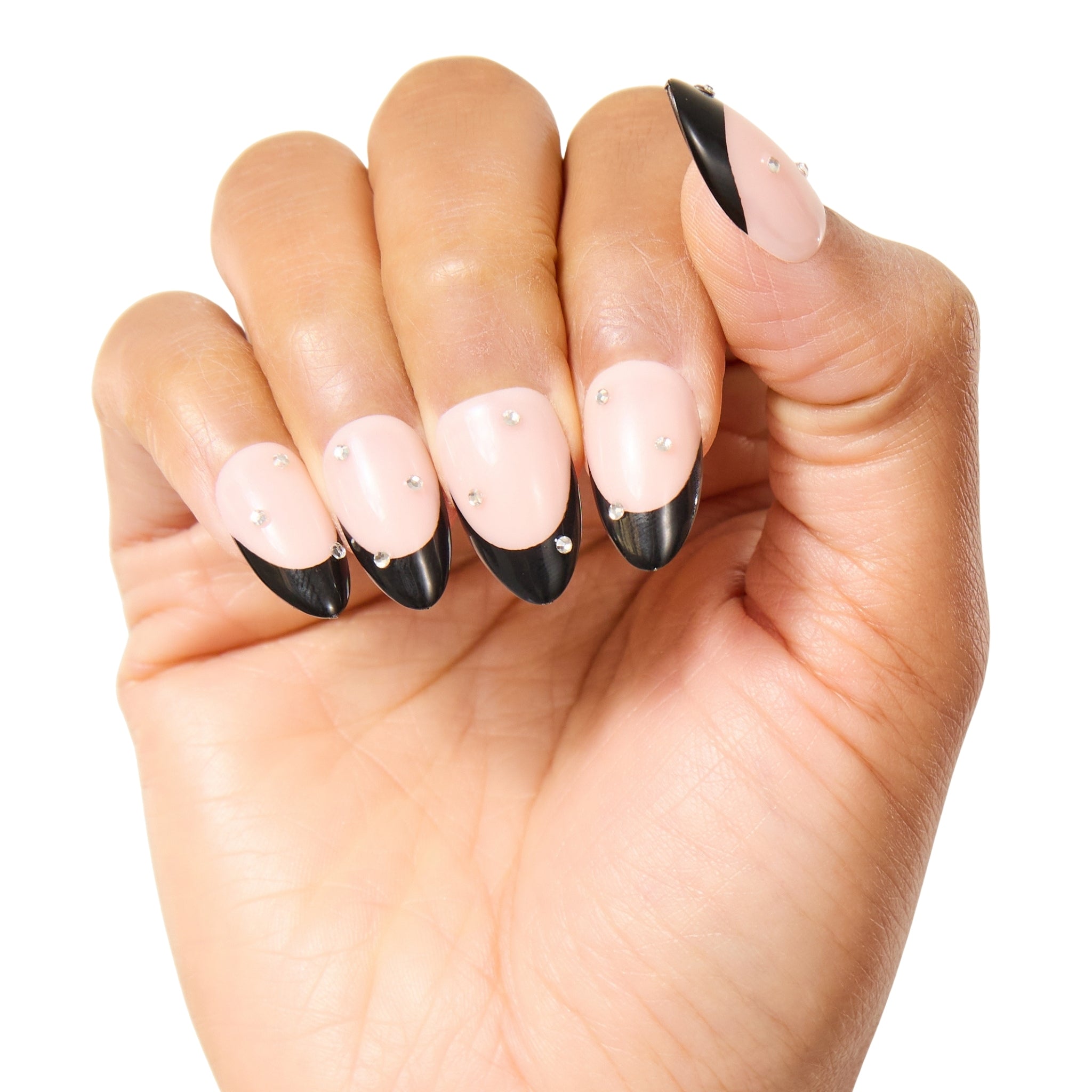 paintlab-glam-noir-short-almond-press-on-nails-with-3d-accents image 5