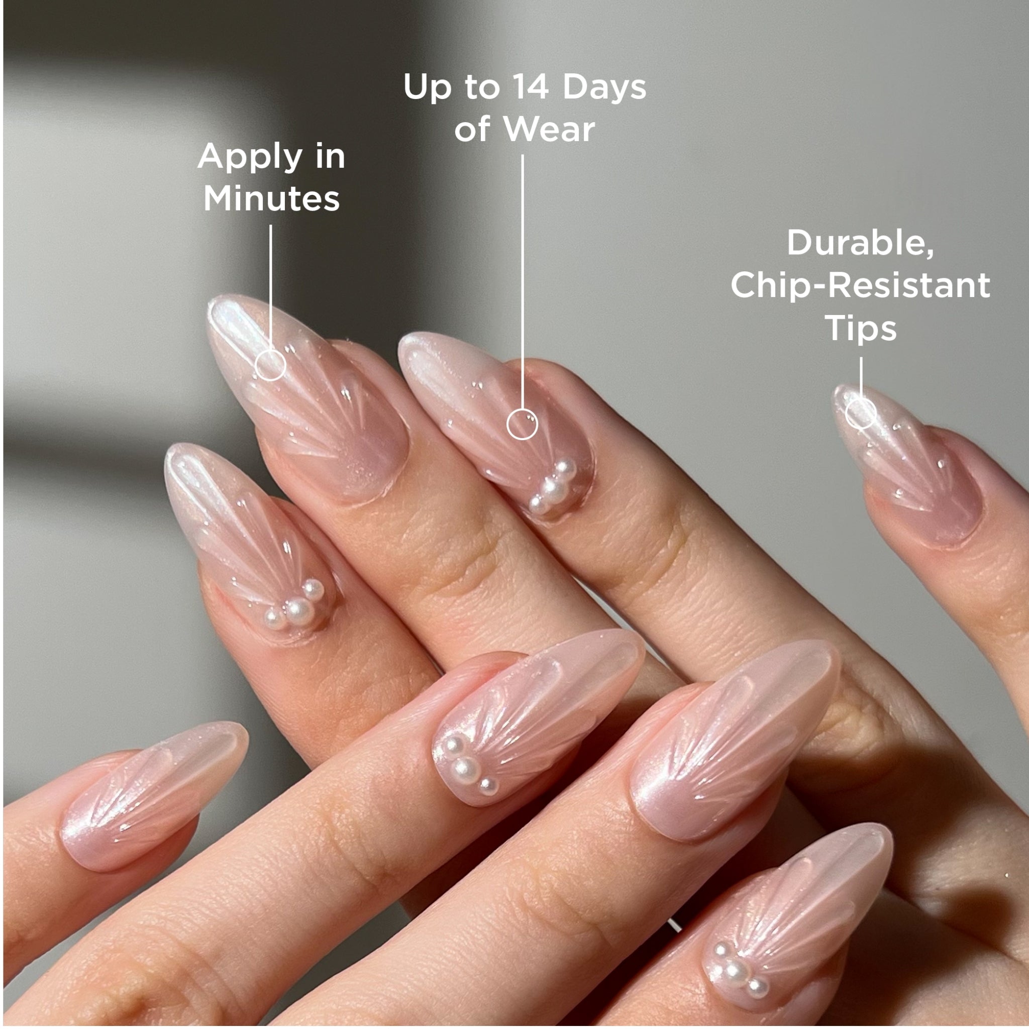 paintlab-glazed-seashell-almond-press-on-nails-coastal-pearl-design image 2