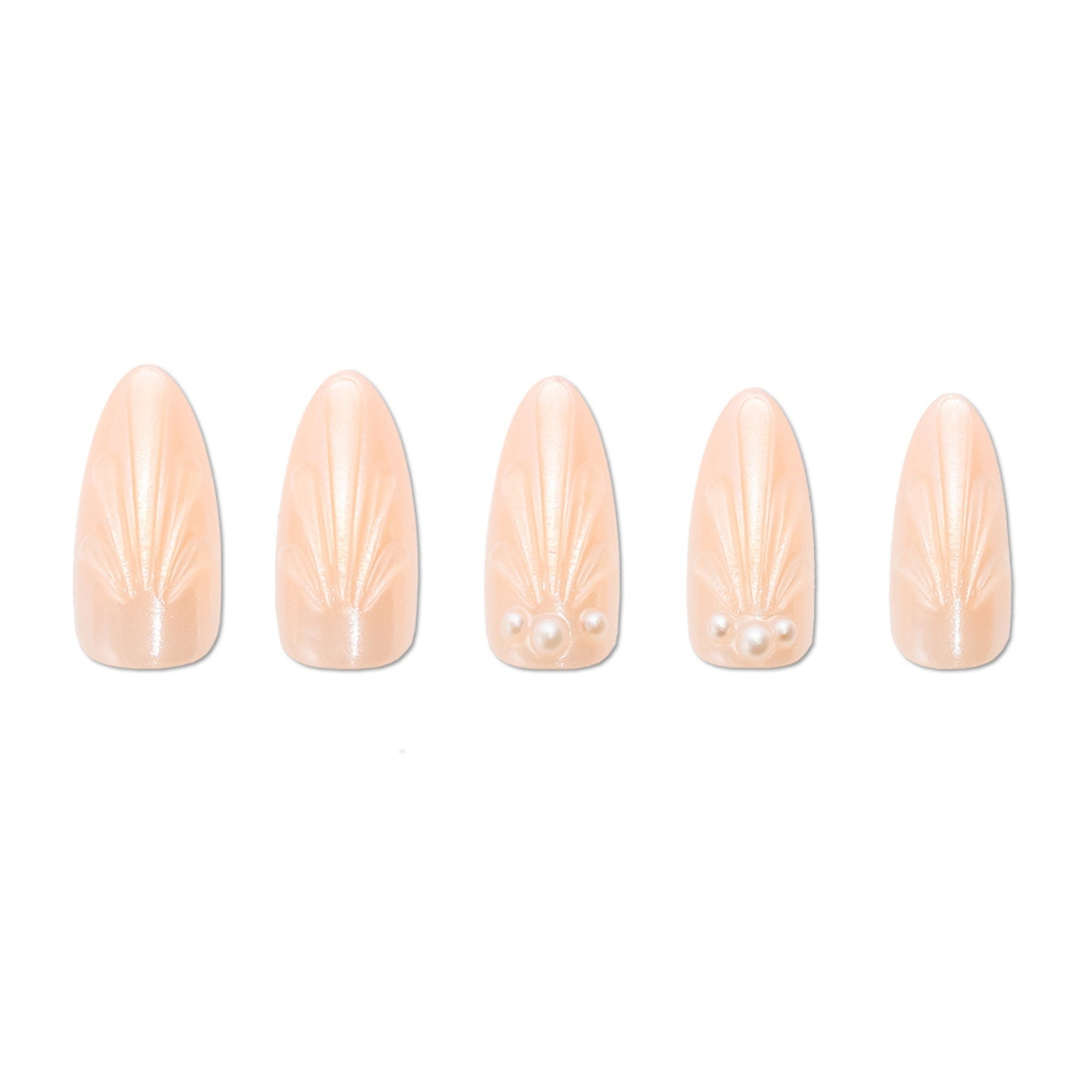 paintlab-glazed-seashell-almond-press-on-nails-coastal-pearl-design image 3