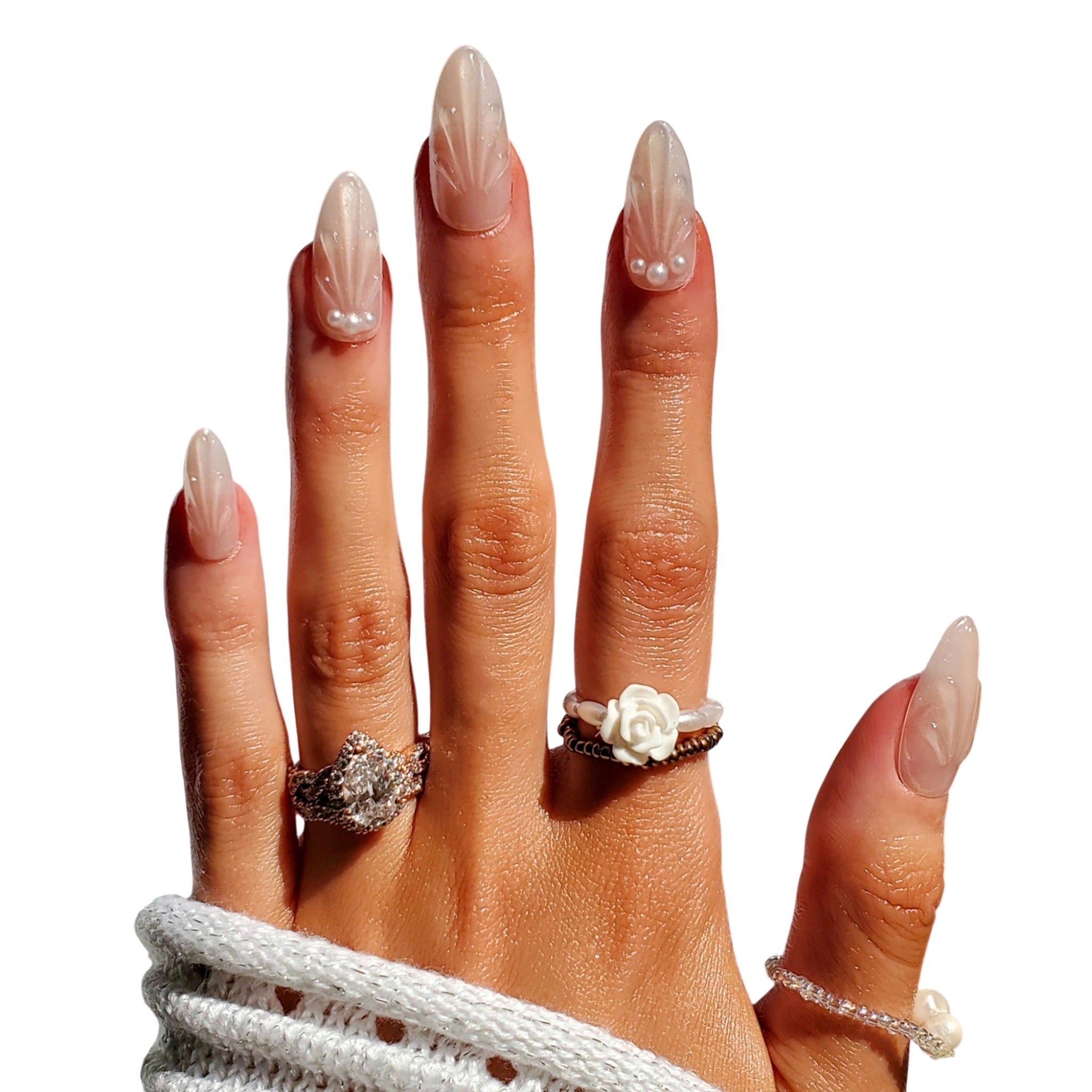 paintlab-glazed-seashell-almond-press-on-nails-coastal-pearl-design image 5