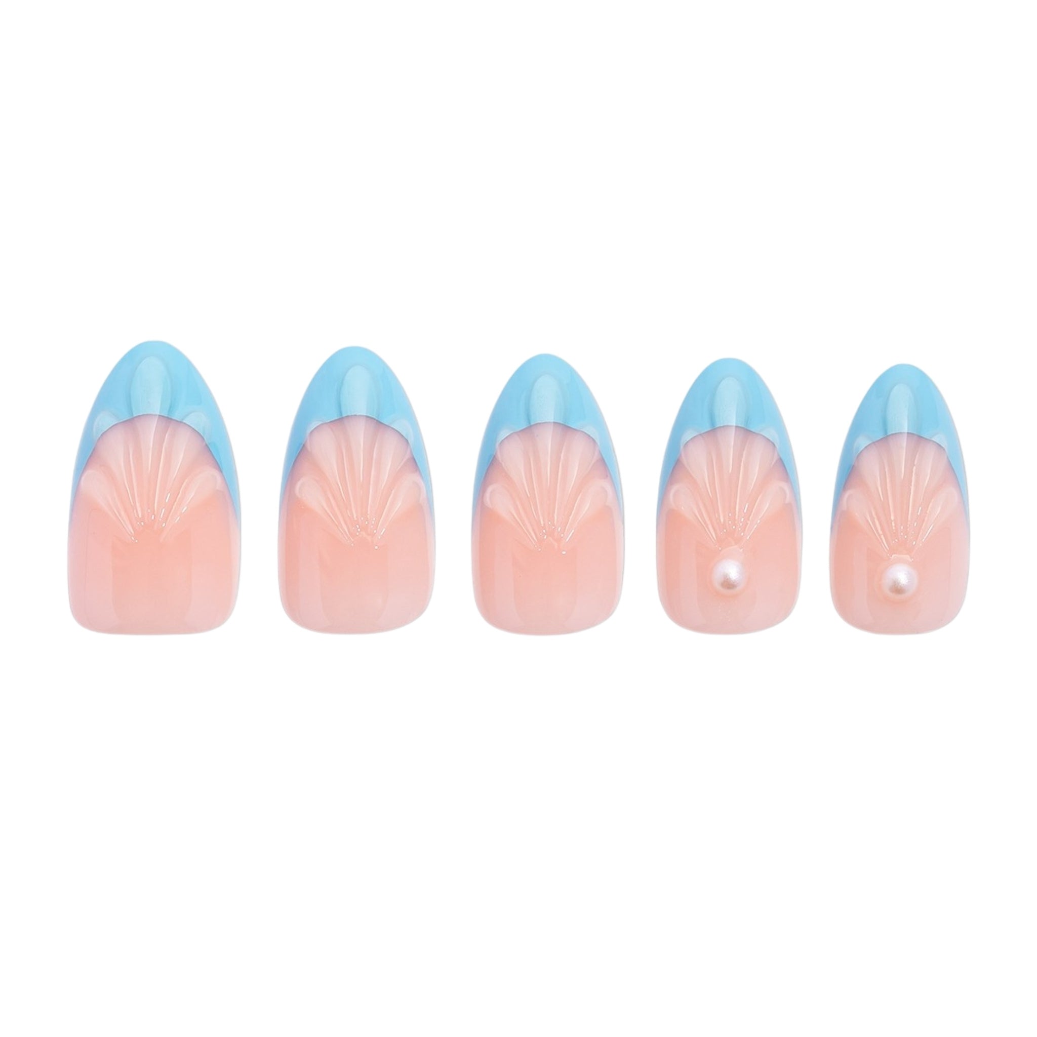 paintlab-glittering-mermaid-short-almond-press-on-nails-iridescent-glitter-pearl image 3