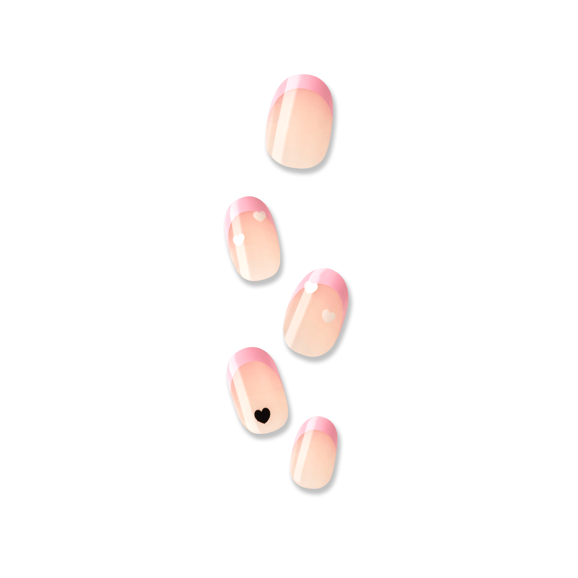 impress-french-no-glue-press-on-nails-ditto-pink-french-tips-short-oval-30-nails image 1