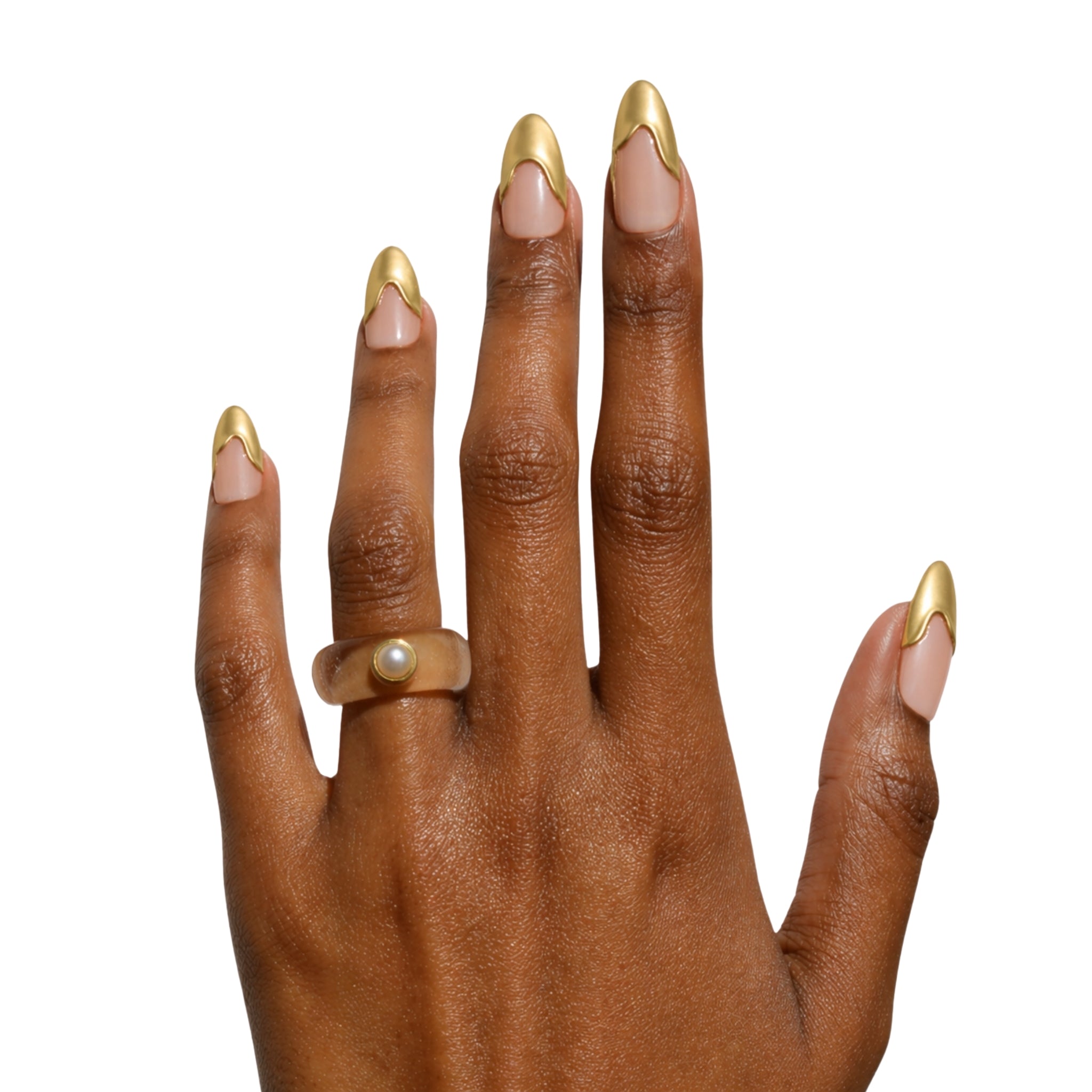 paintlab-gold-bougie-almond-press-on-nails-with-3d-accents image 5