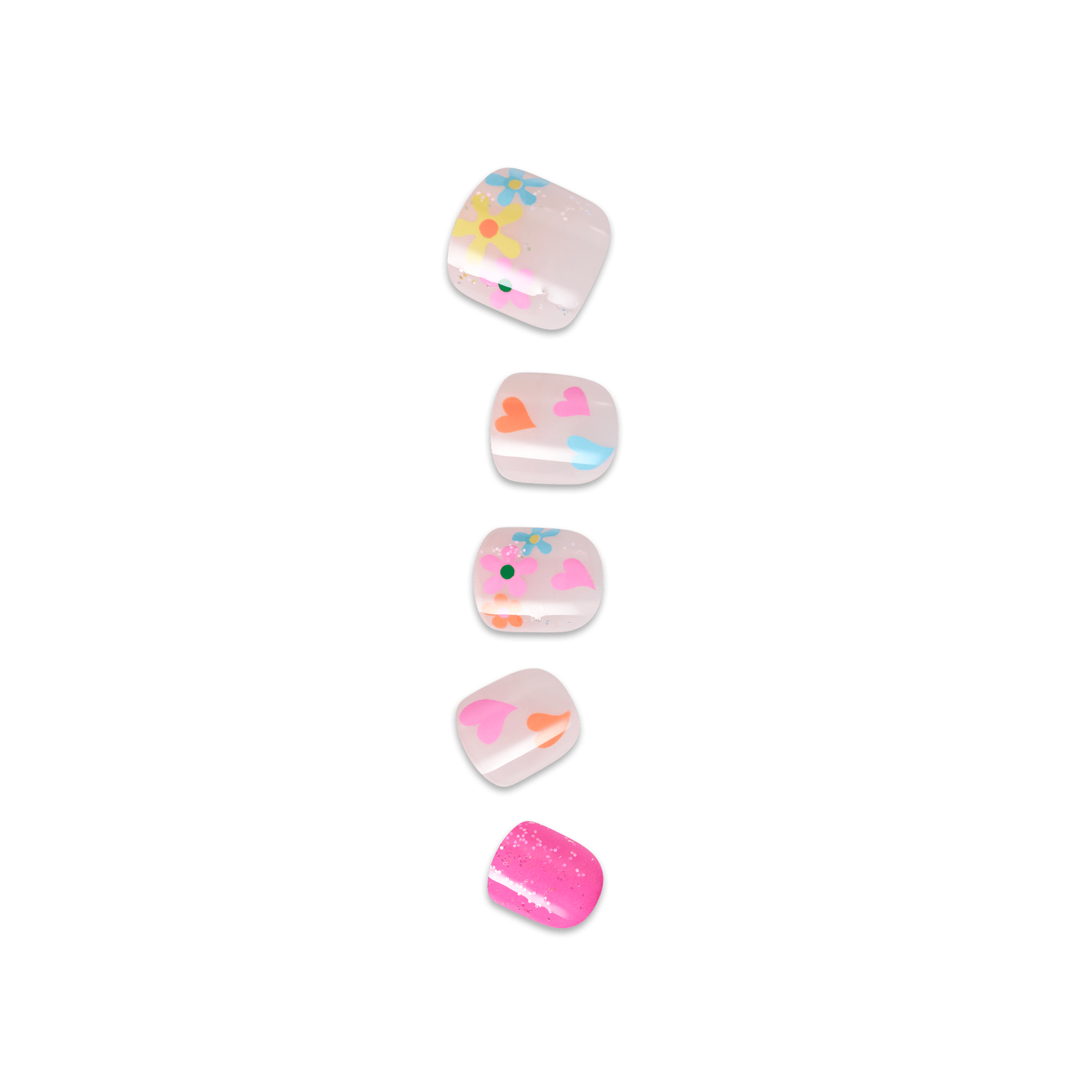 impress-kids-hoppy-fun-press-on-nails-multicolor-design-squoval-no-glue image 1