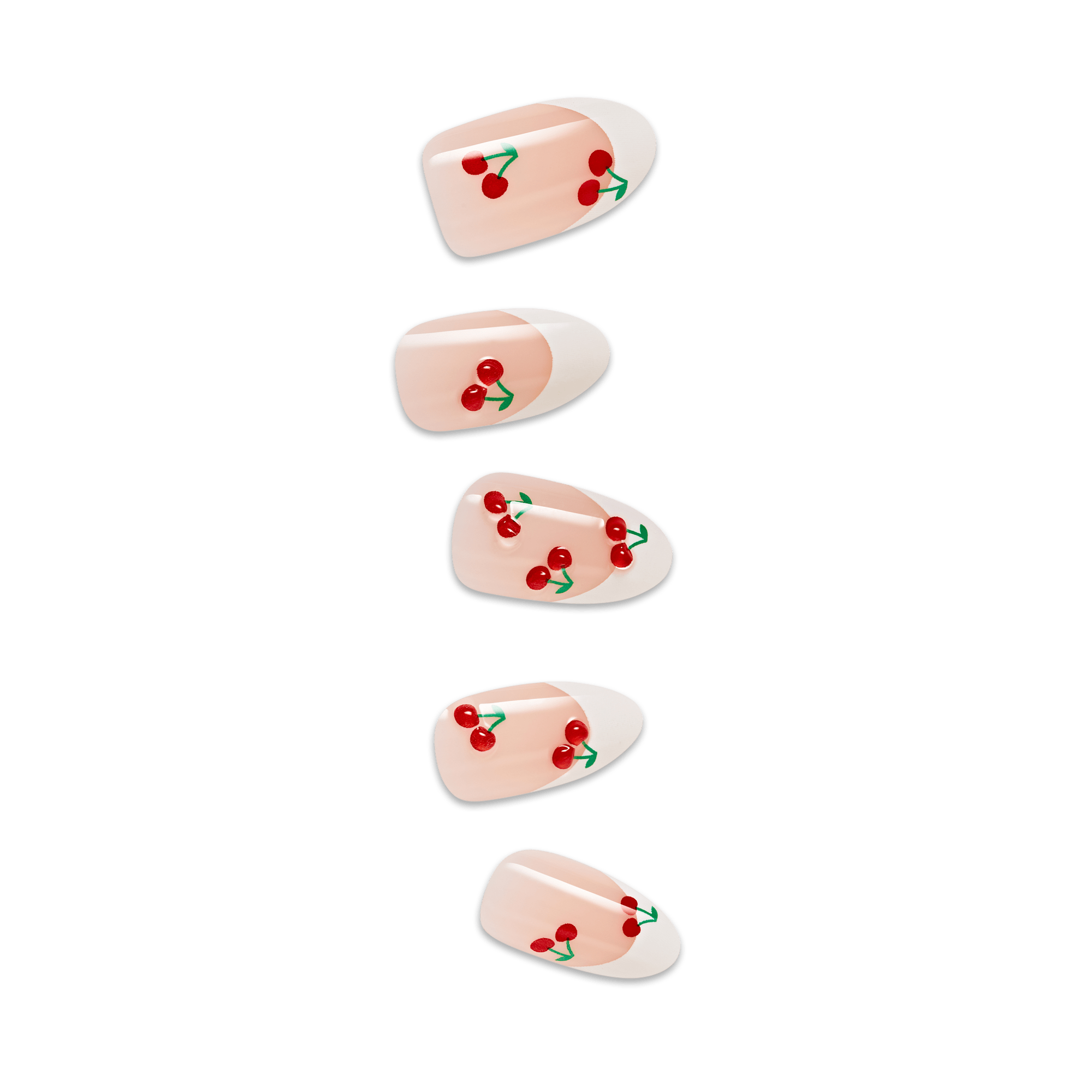 impress-design-no-glue-press-on-nails-coast-french-design-white-red-cherries-med image 1