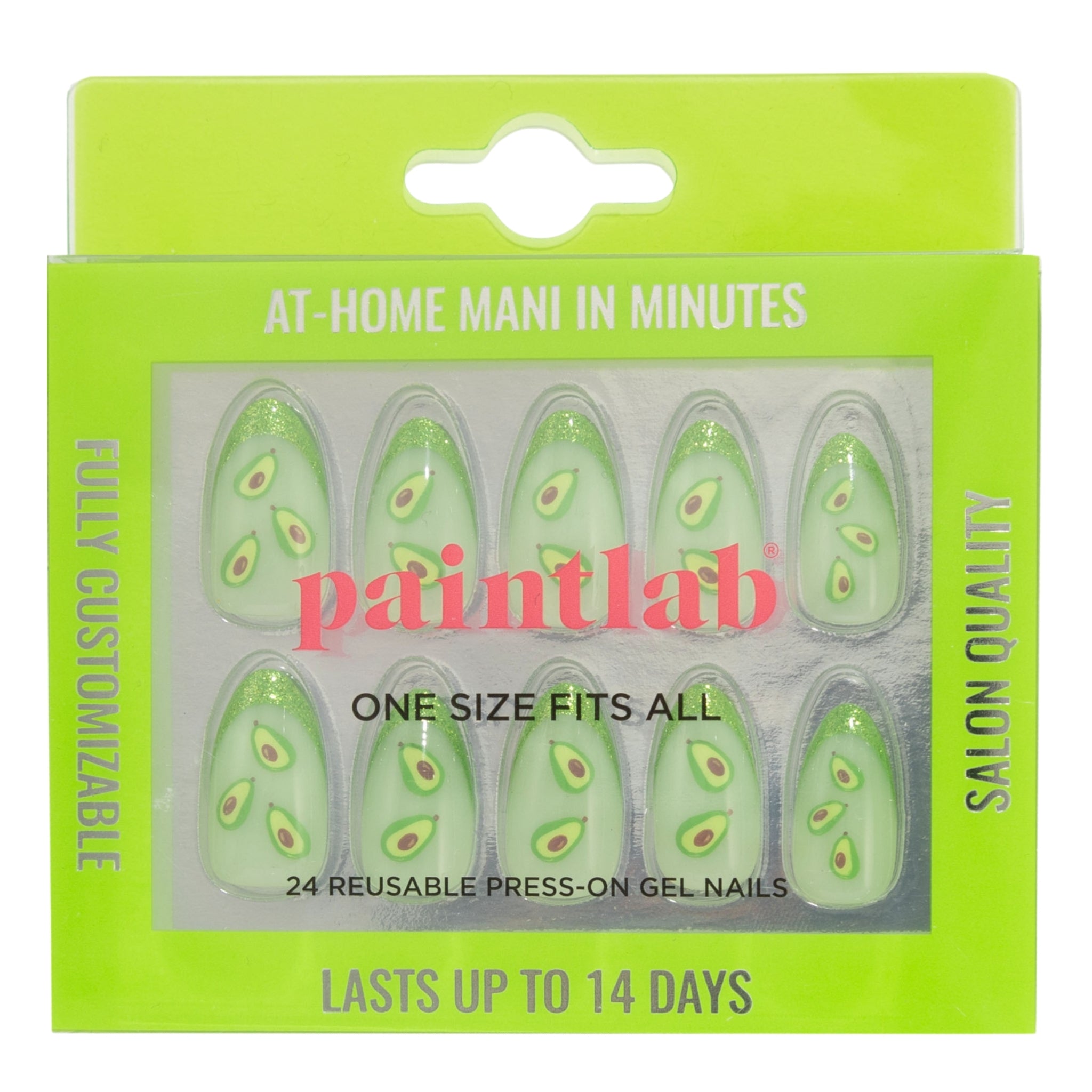 paintlab-holy-guacamole-ii-short-almond-press-on-nails image 1