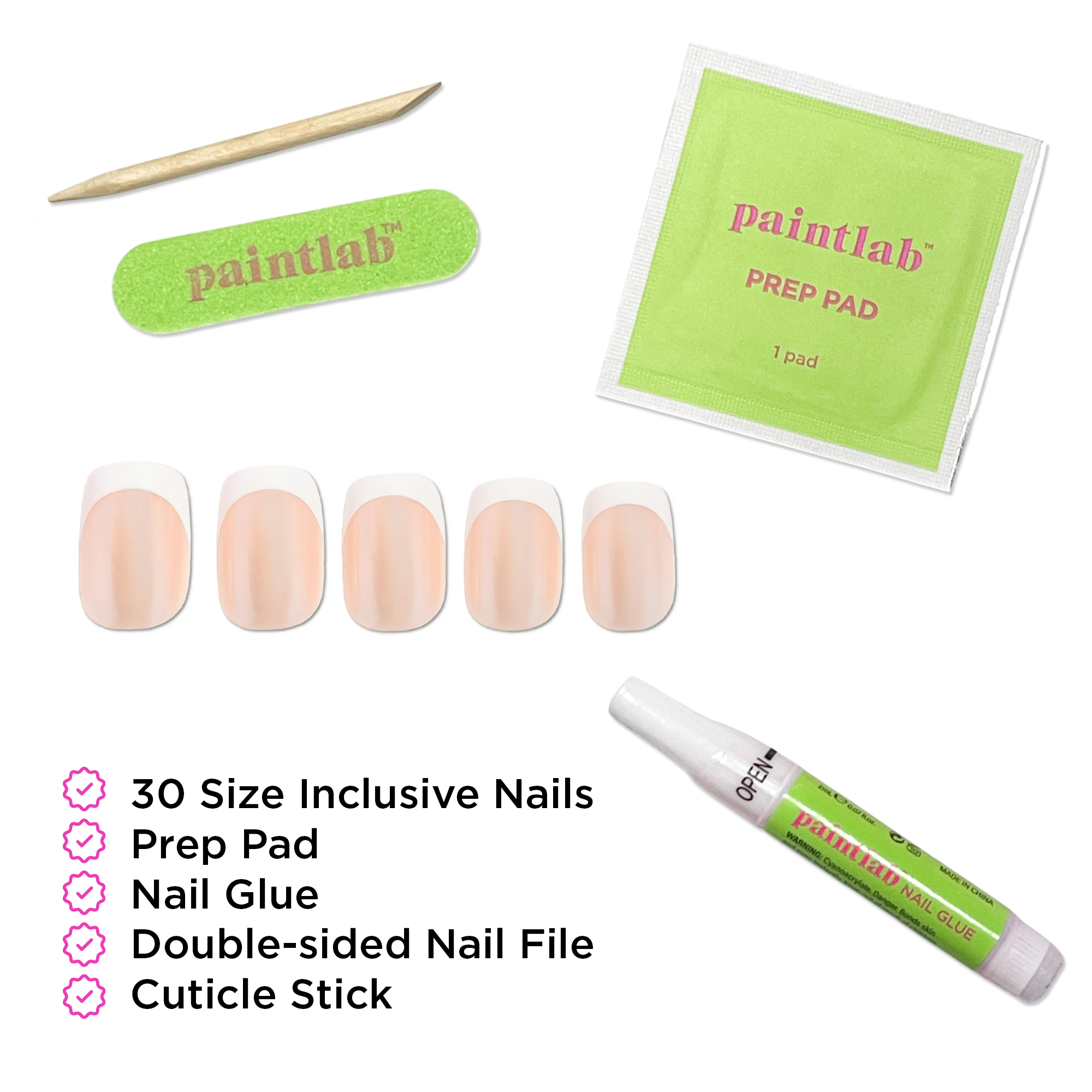 paintlab-iconic-frenchie-short-square-press-on-nails-classic-french-manicure image 4