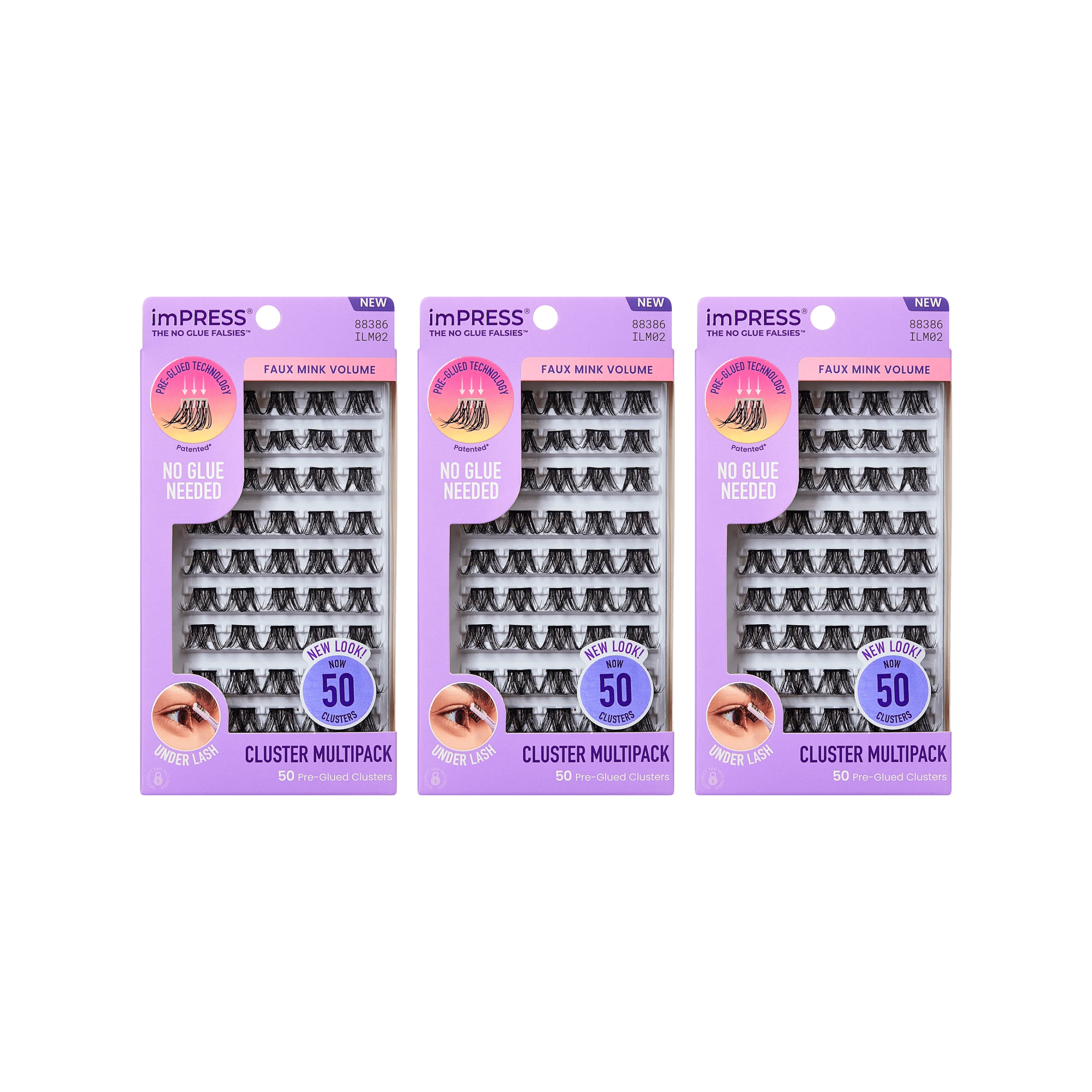 impress-falsies-pre-glued-false-eyelashes-multipack-faux-mink-volume-3-pack-bund image 1