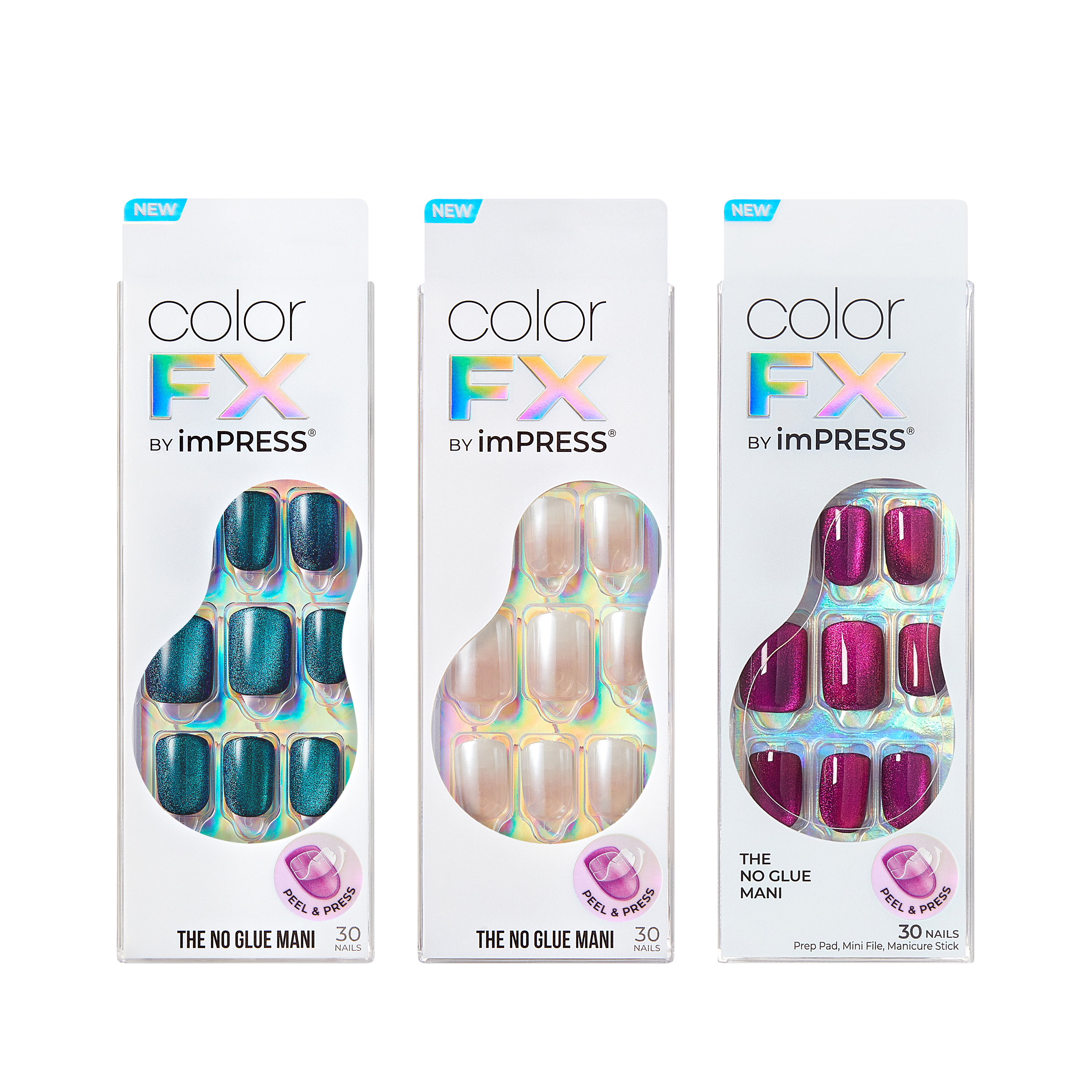 colorfx-by-impress-press-on-nails-bundle-best-sellers-3-sets-30-nails-each-chrom image 1